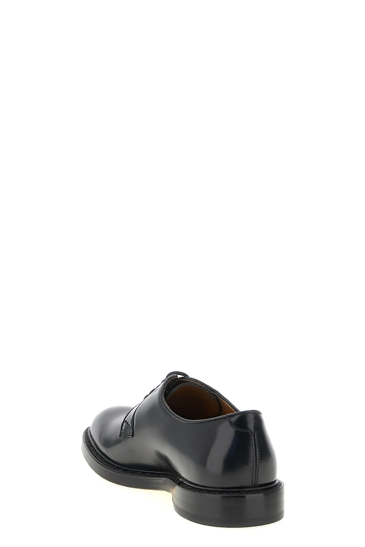 5 fori brushed calf leather lace-up shoes