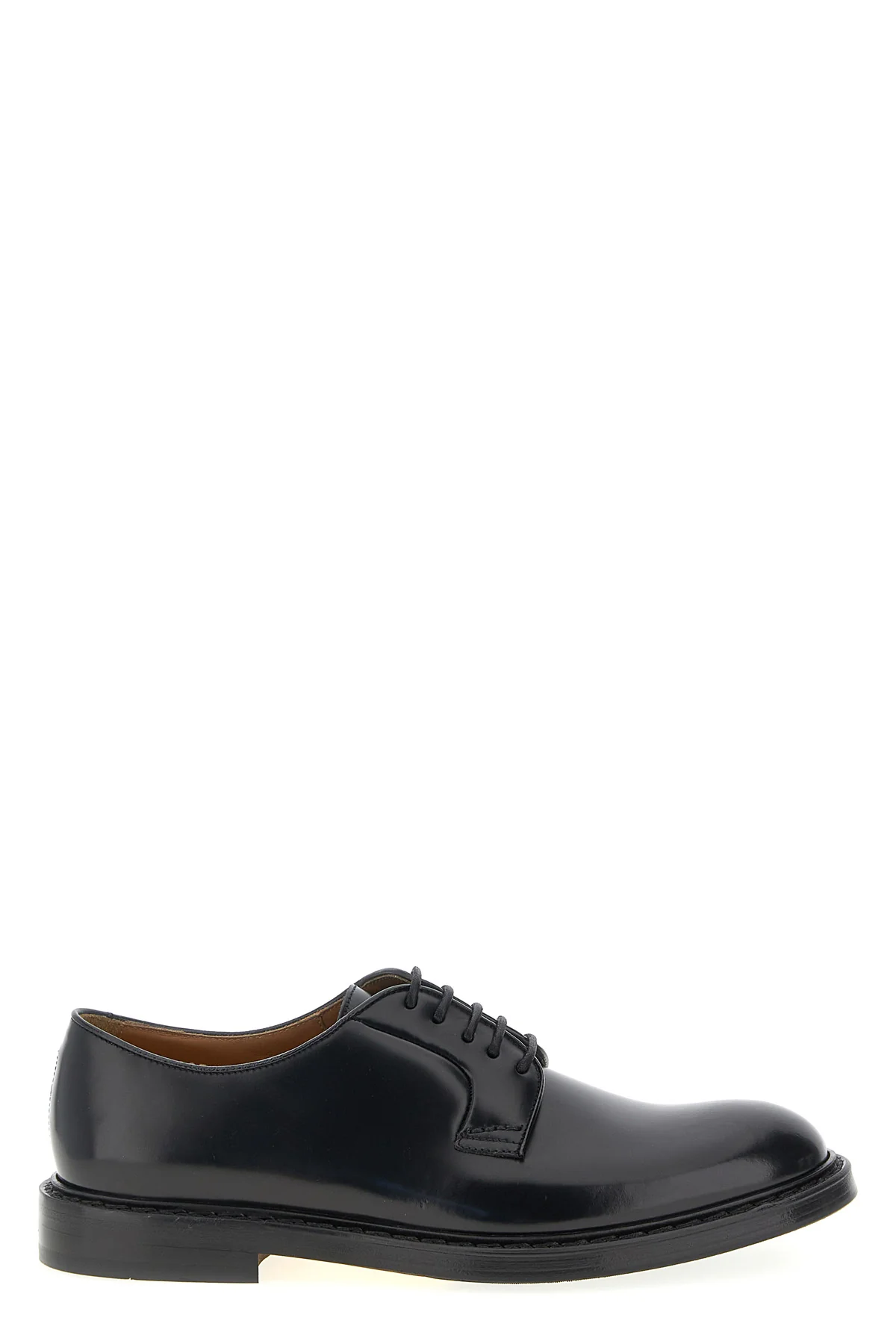 5 fori brushed calf leather lace-up shoes