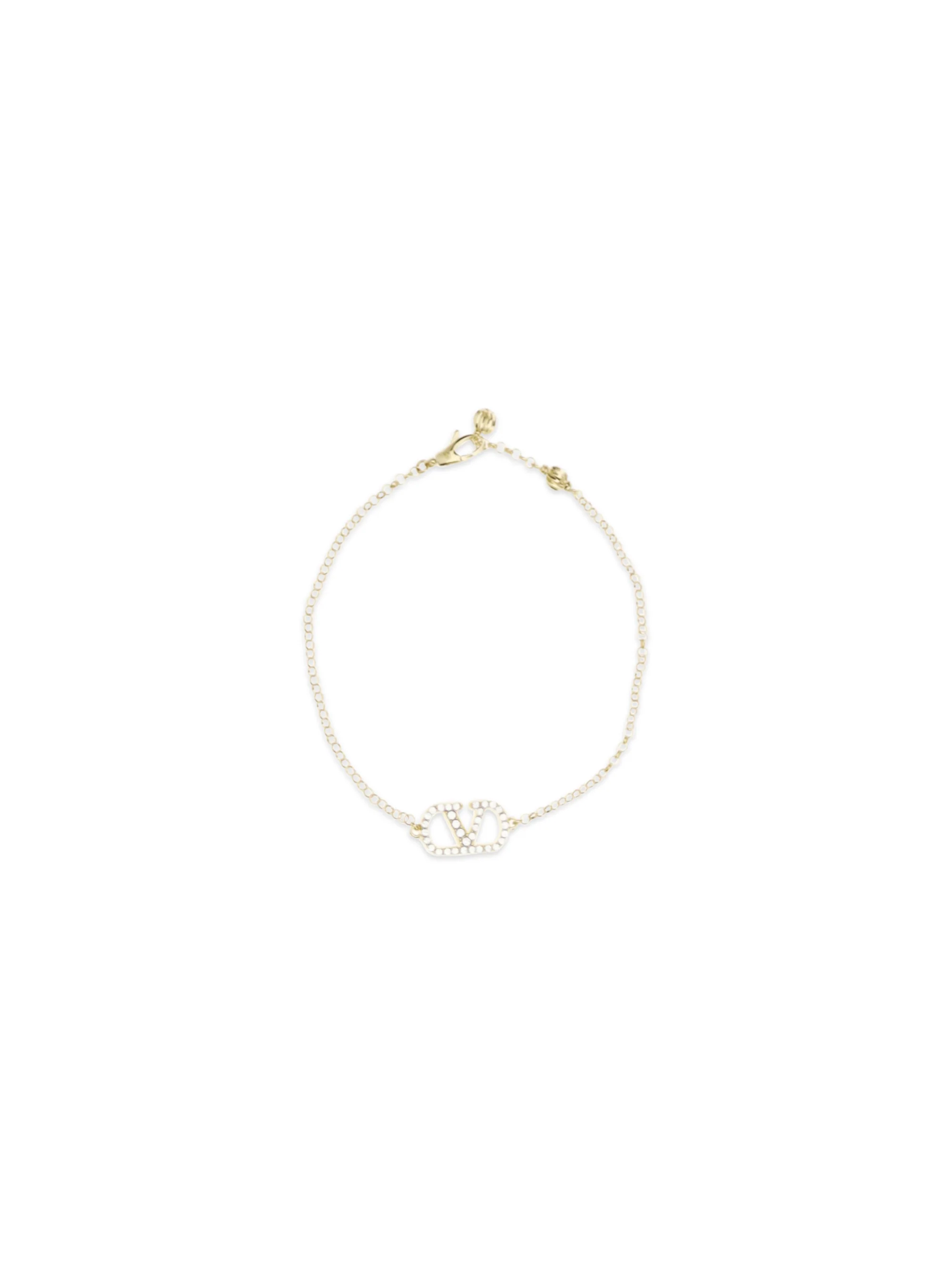 vlogo signature bracelet in metal and swarovski® crystals