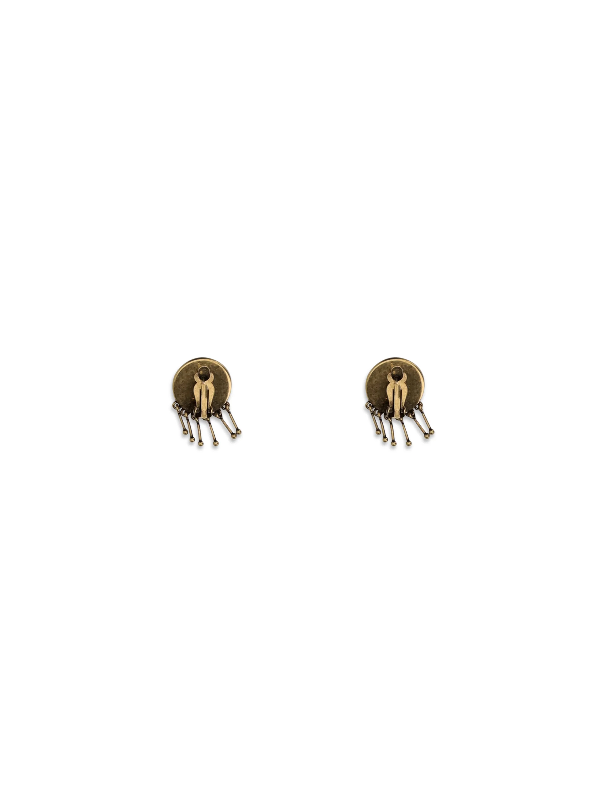 VERSACE OS medusa clip-on drop earrings