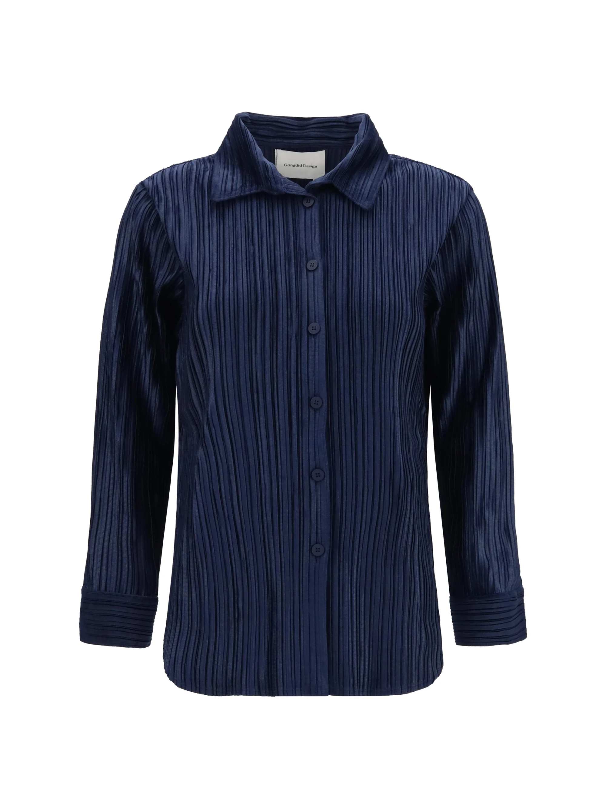 shirt in fine striped velvet-like fabric