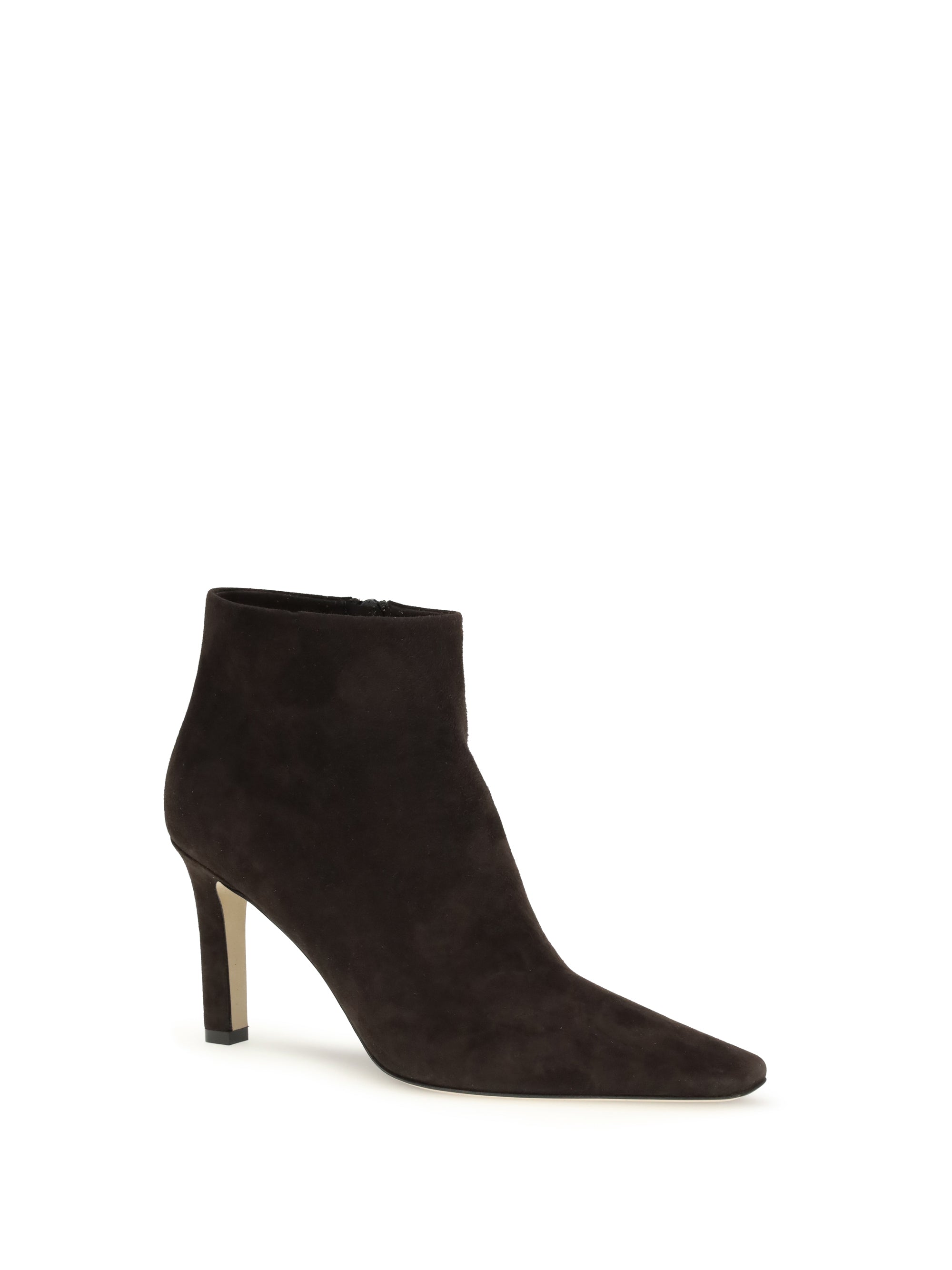 THE ROW 37 squared toe nappa leather ankle boots 
