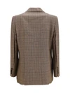 checked double-breasted blazer