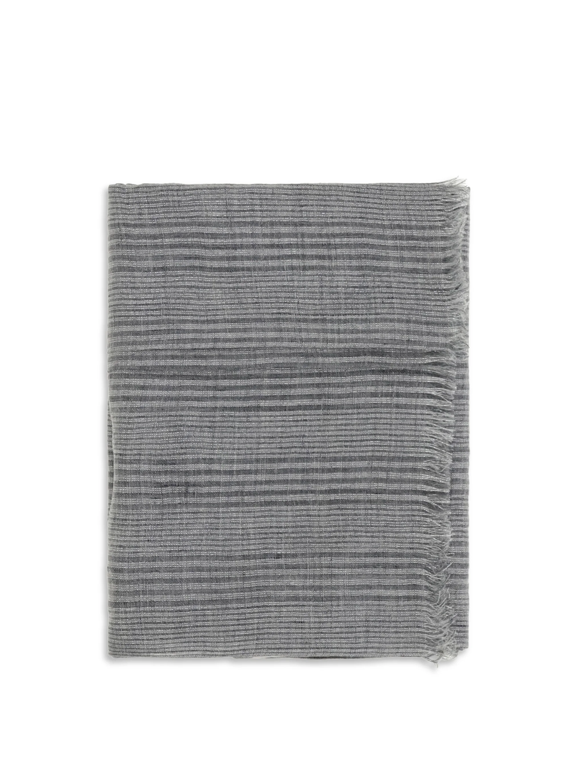 linen scarf with lurex details