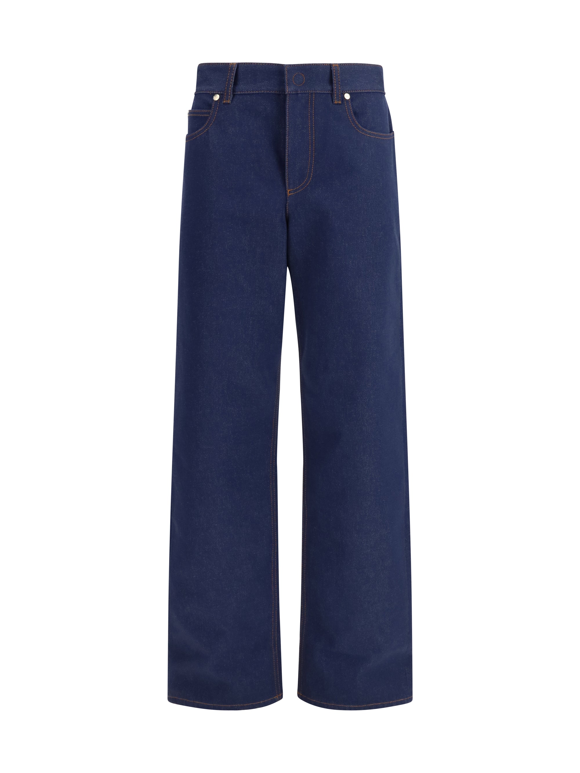 FENDI 42 five-pocket straight cut jeans with logo detail