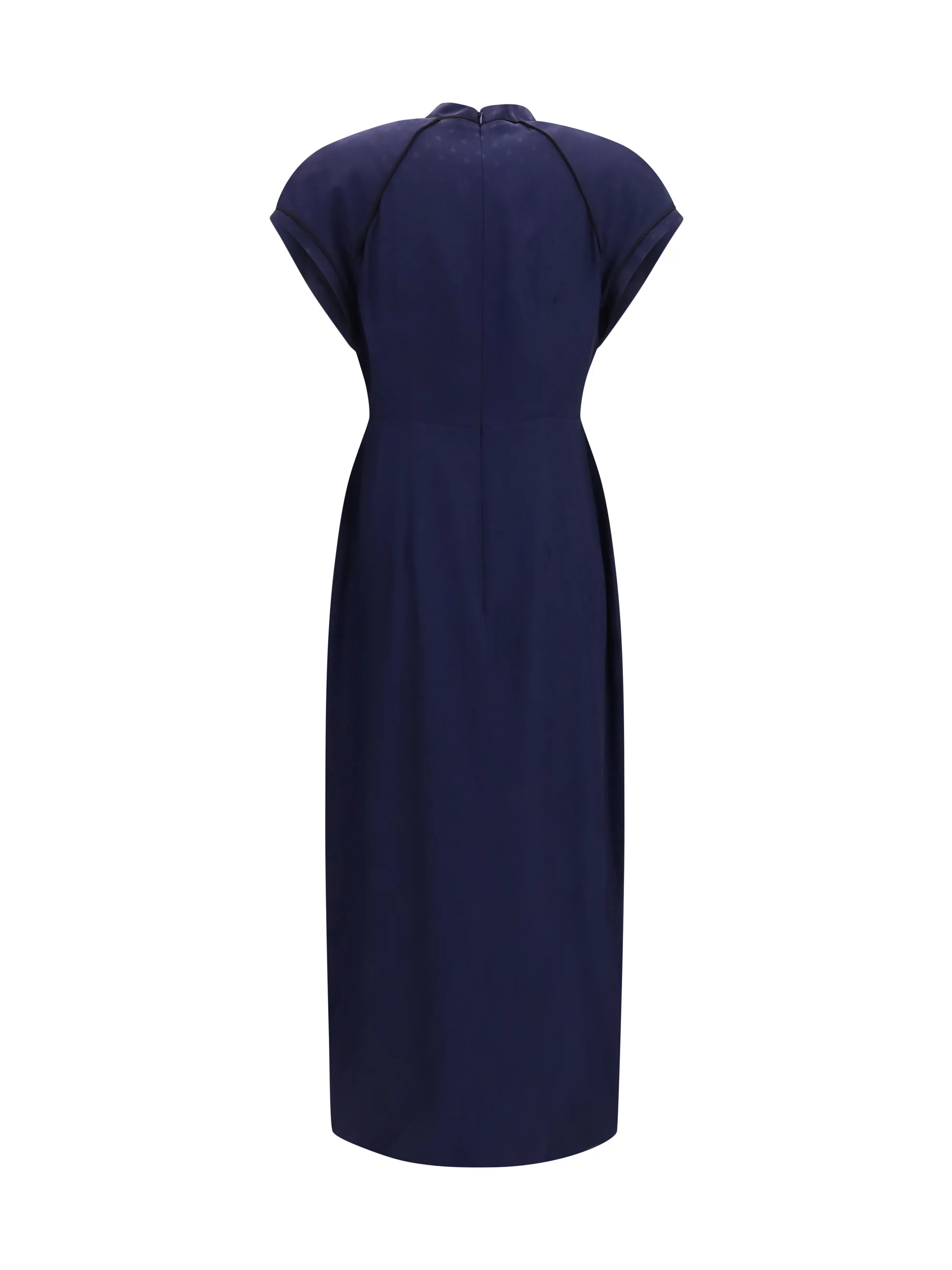 ALESSANDRA RICH 40 silk midi dress with buttons and contrast piping