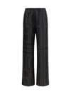 silk monogram pants