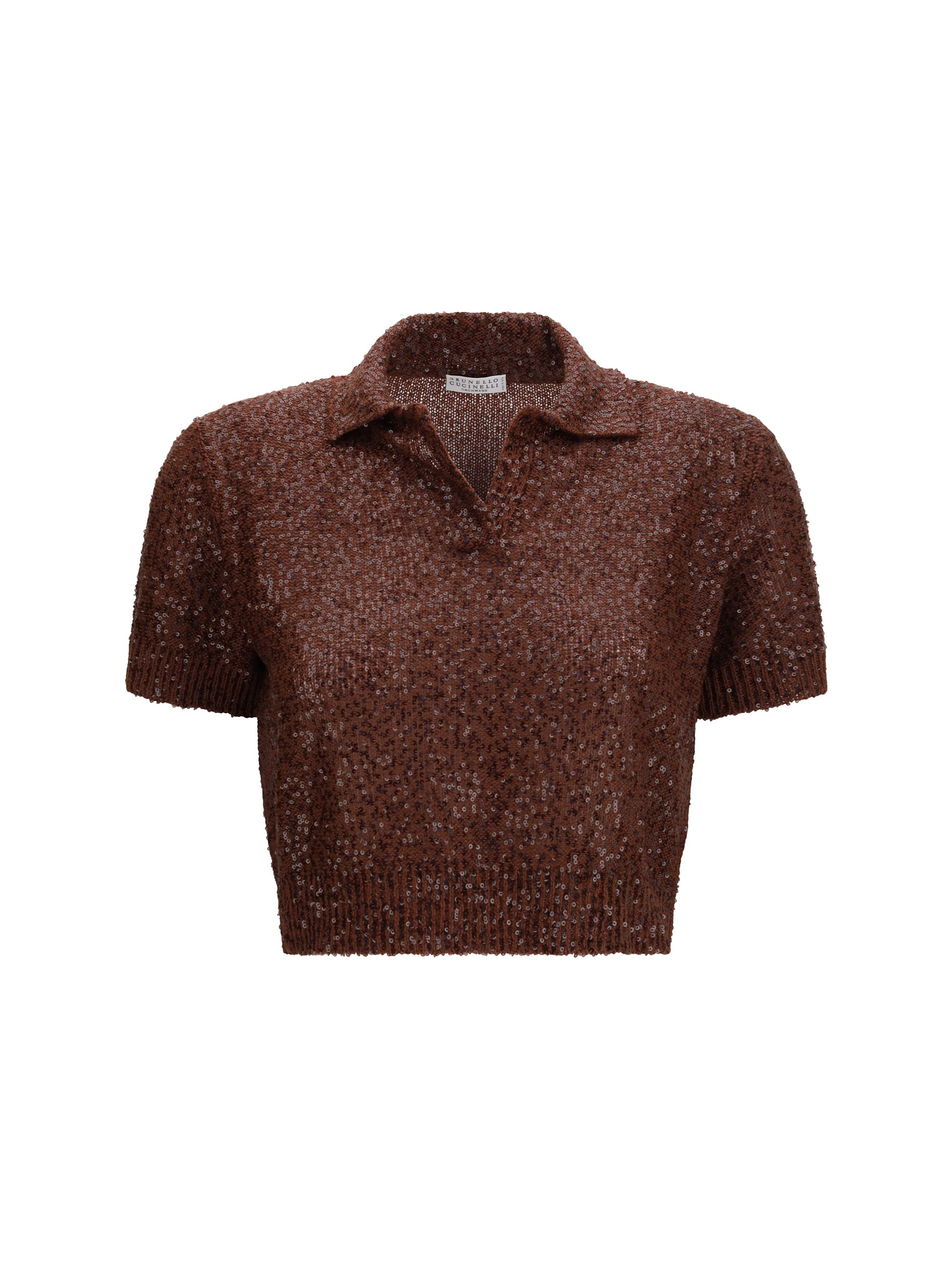 BRUNELLO CUCINELLI M linen, cashmere and silk top with sequins