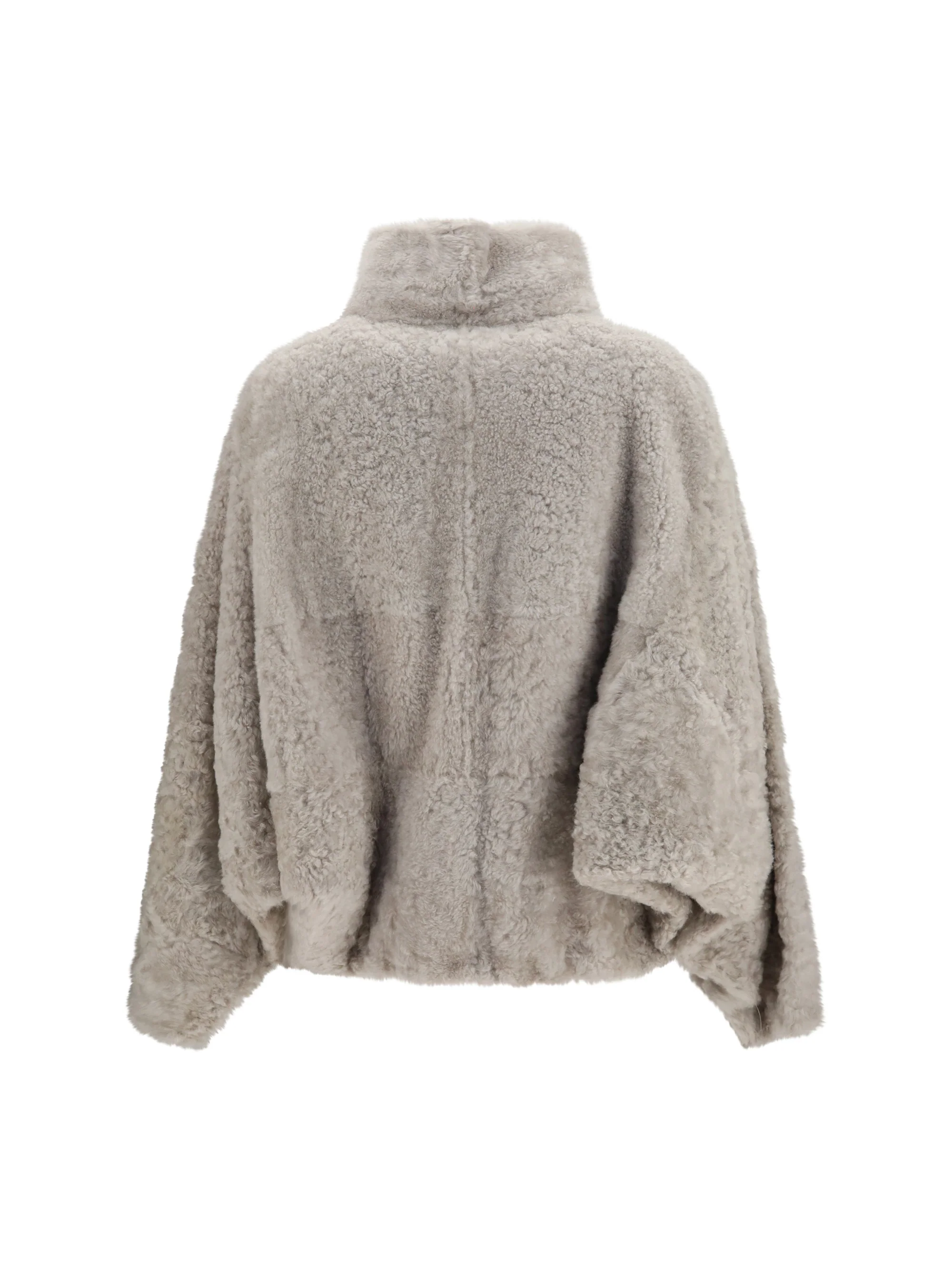 BRUNELLO CUCINELLI 40 high-neck shearling jacket