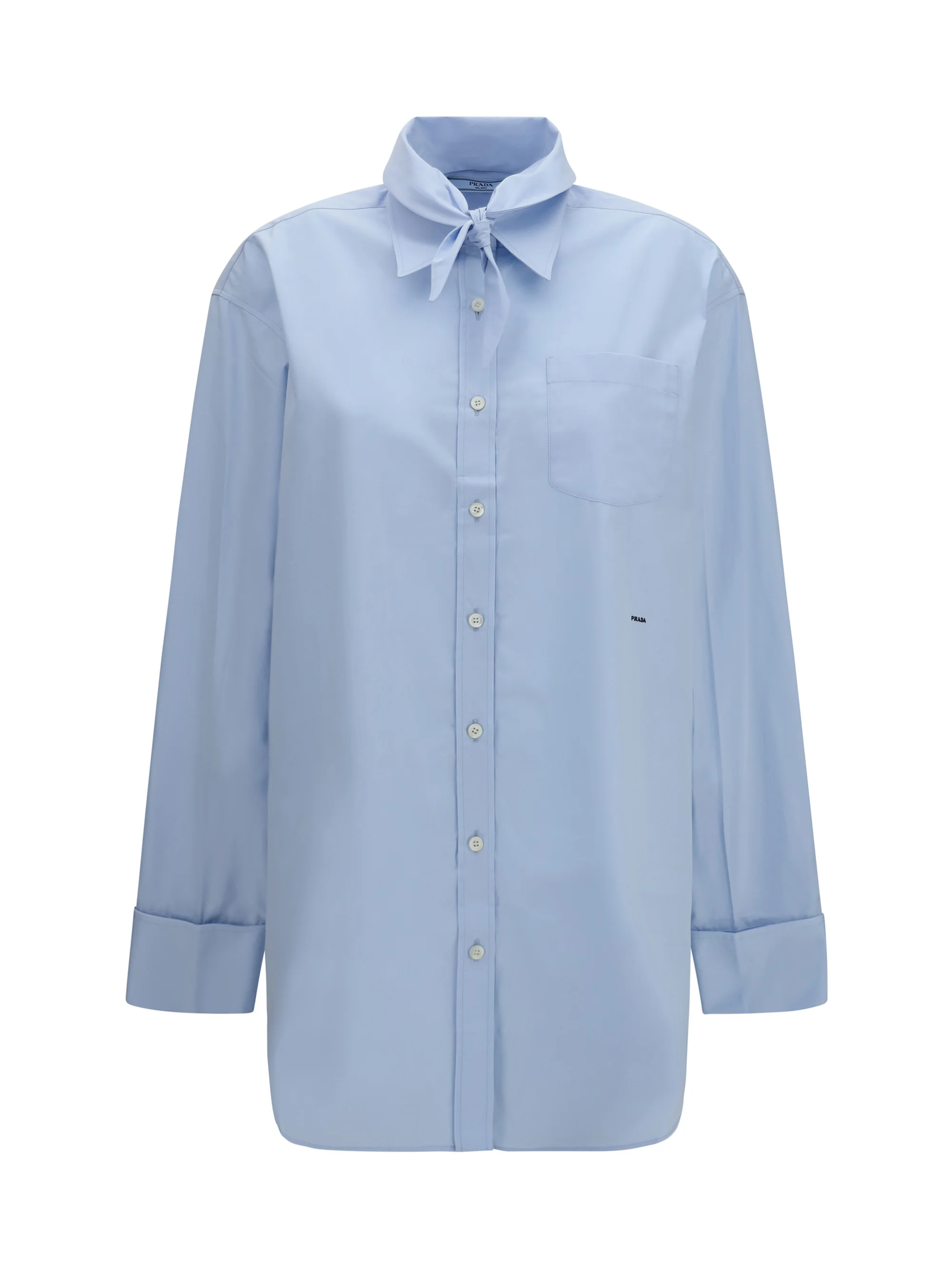 PRADA 38 oversized shirt with pocket and embroidered logo