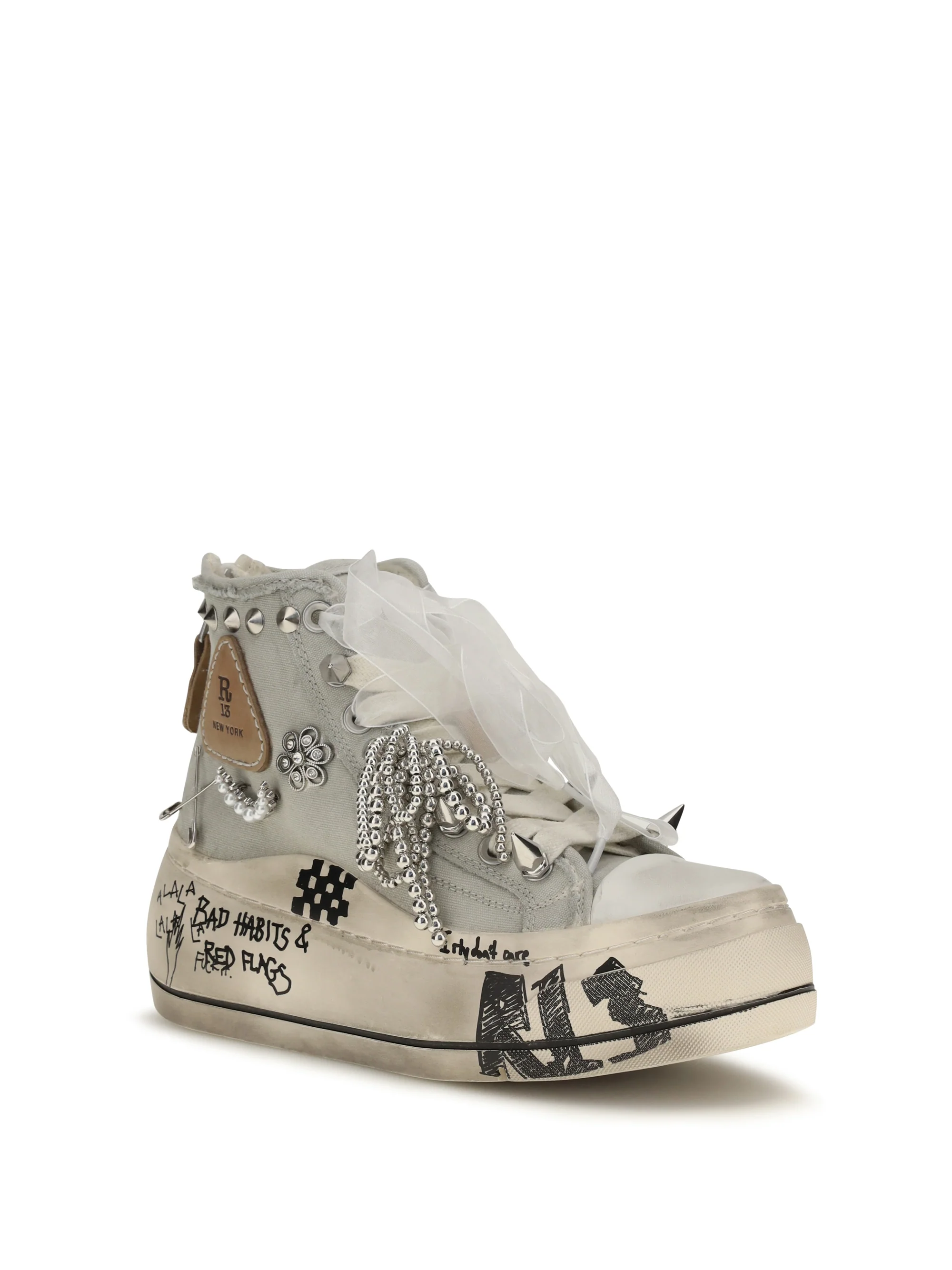 R13 9 high top sneakers
