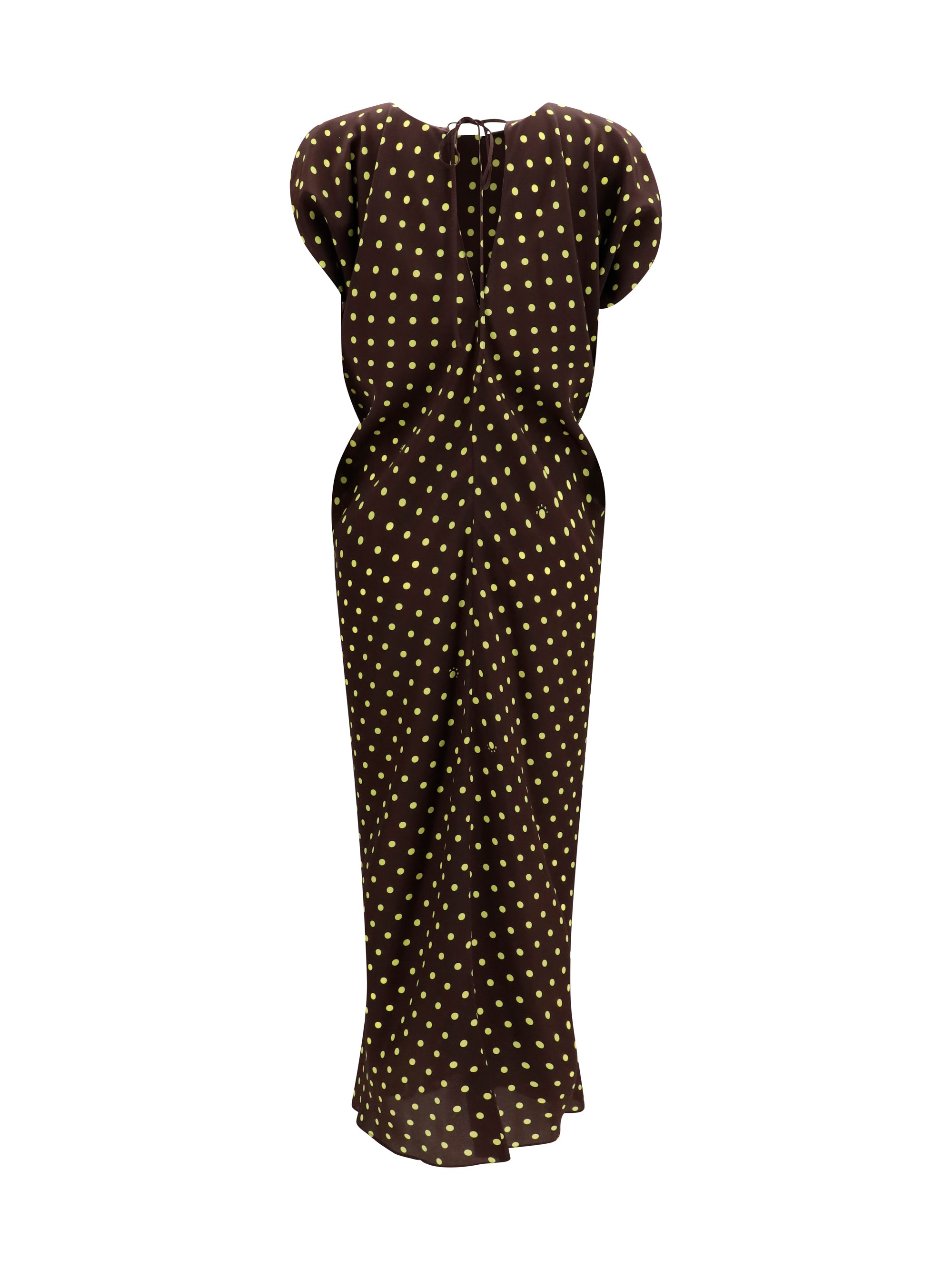 MARNI 40 printed polka dot crepe dress 