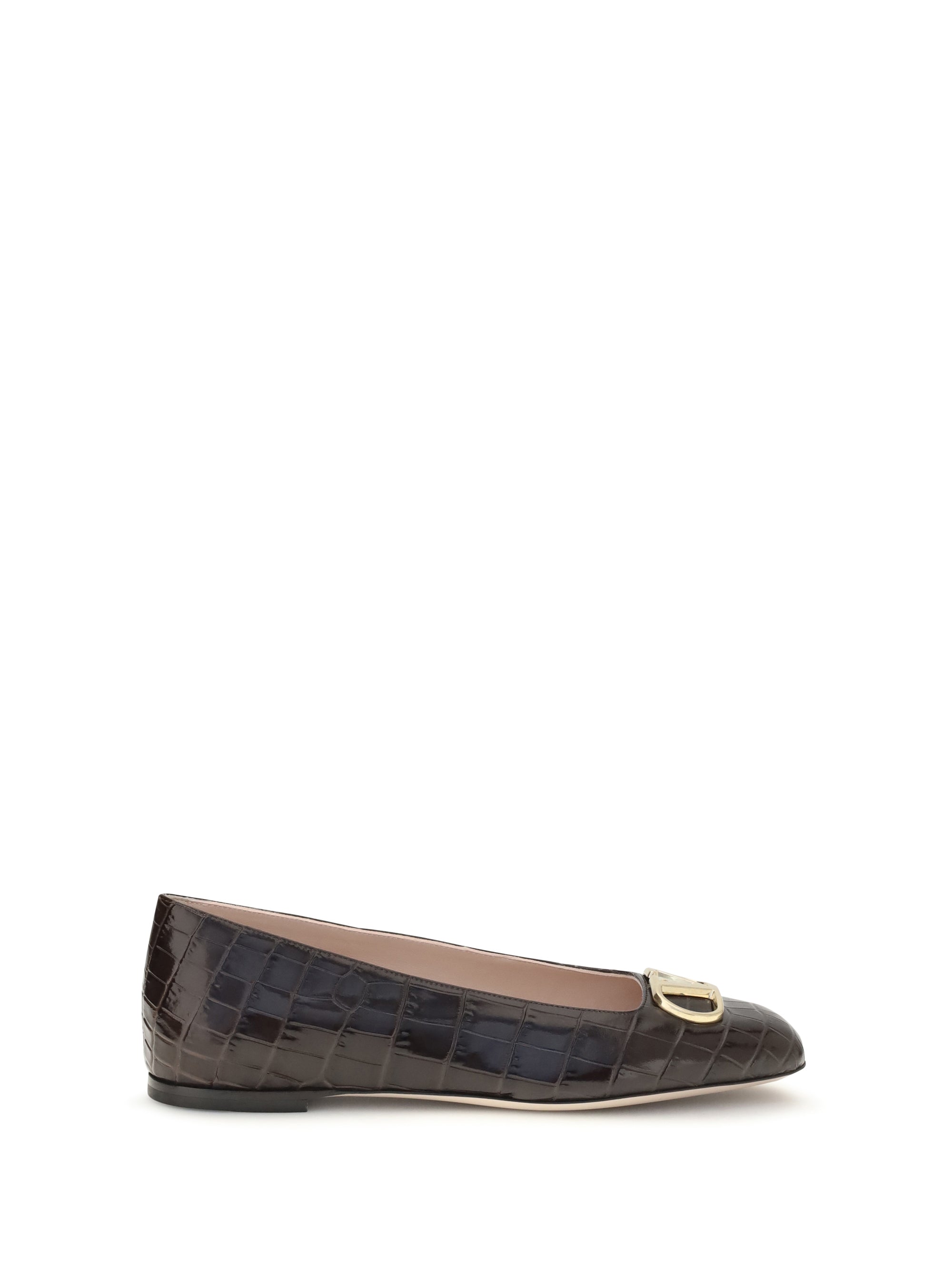 VALENTINO GARAVANI 36 vlogo signature croc-effect ballerinas