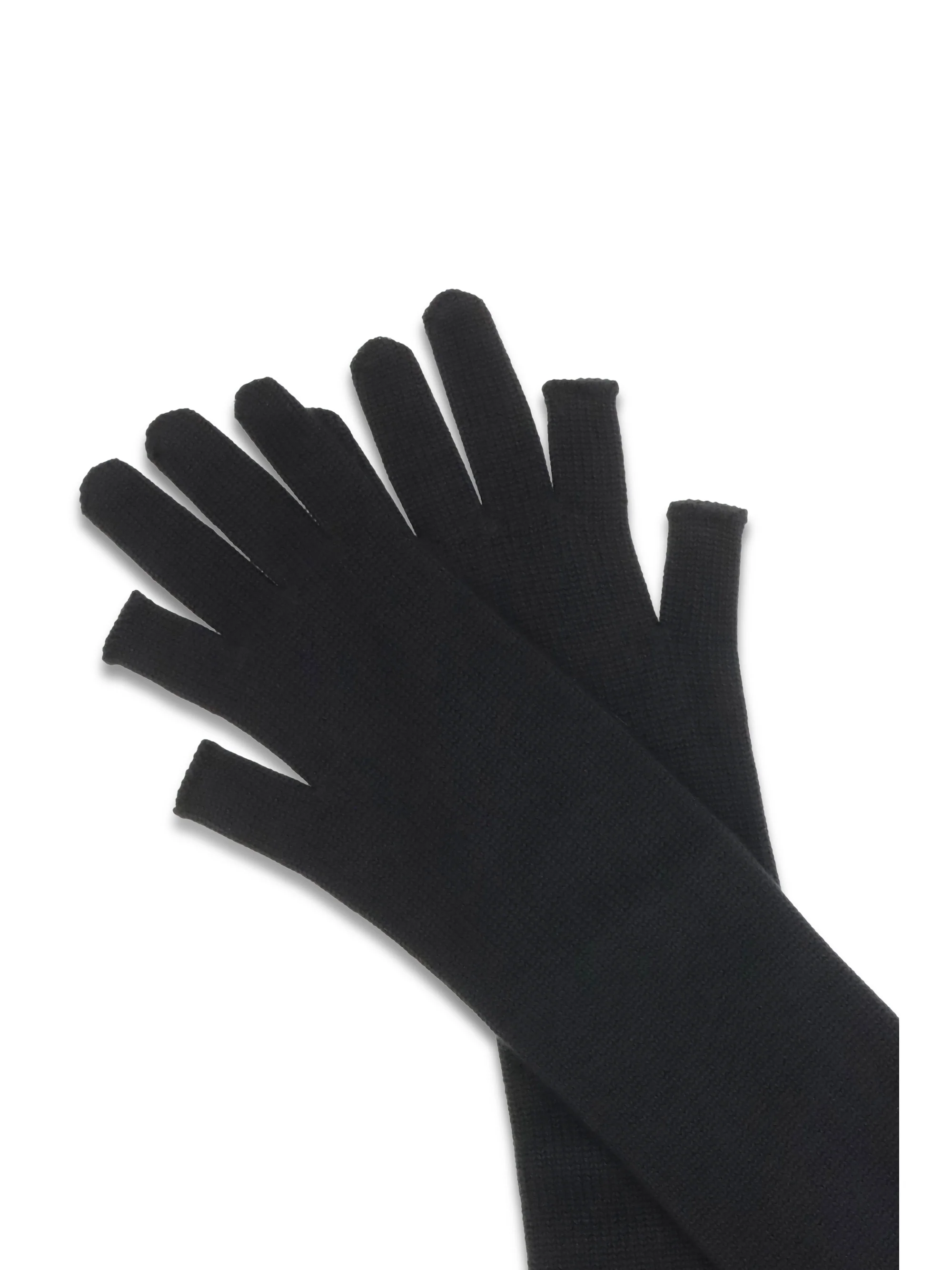 long fingerless wool gloves