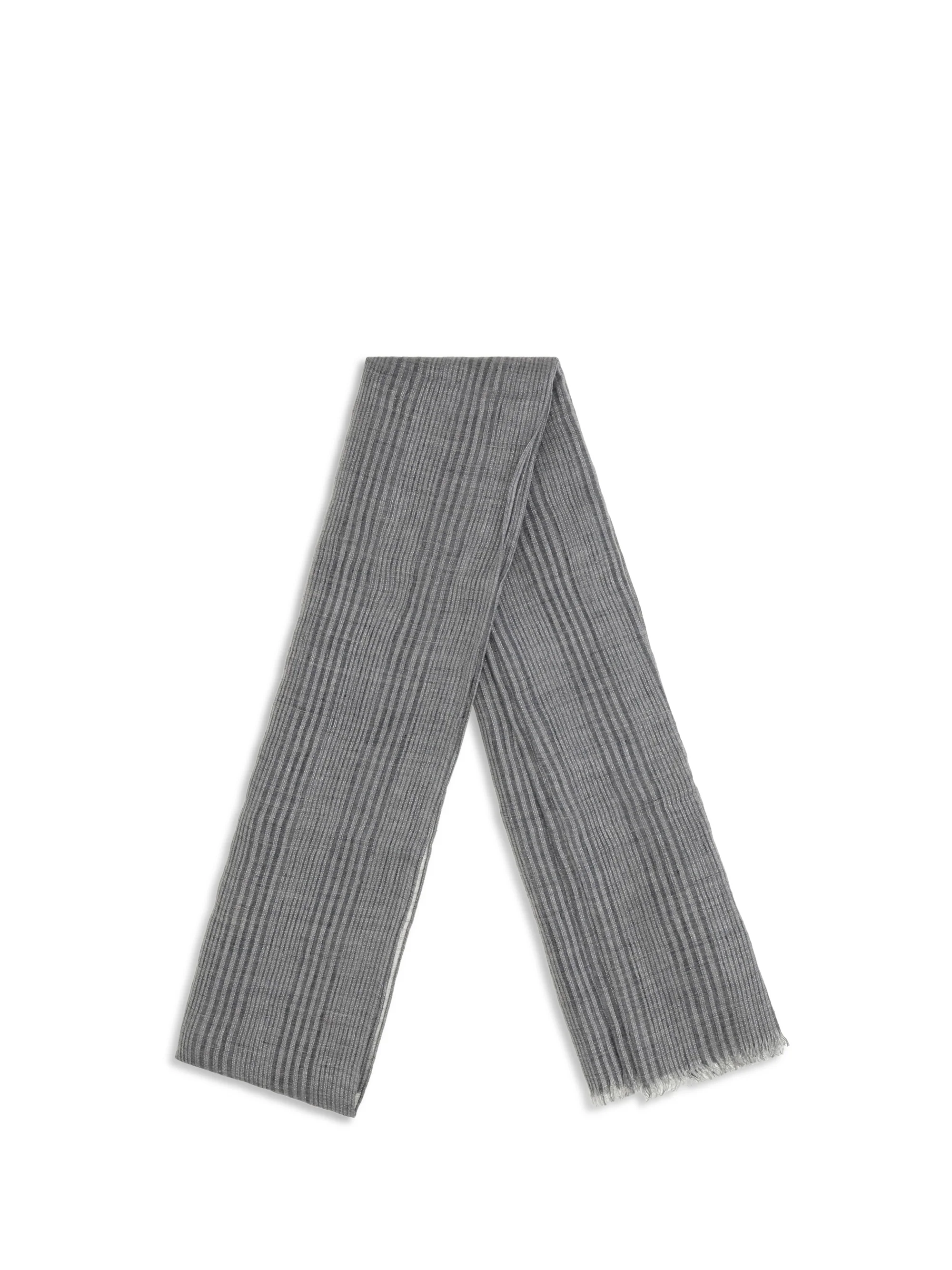 linen scarf with lurex details