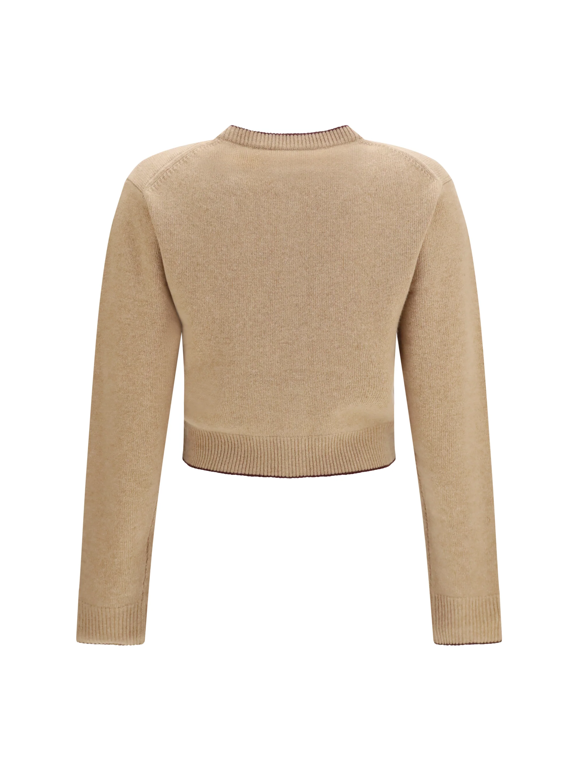 fitted logo cardigan in wool and cashmere