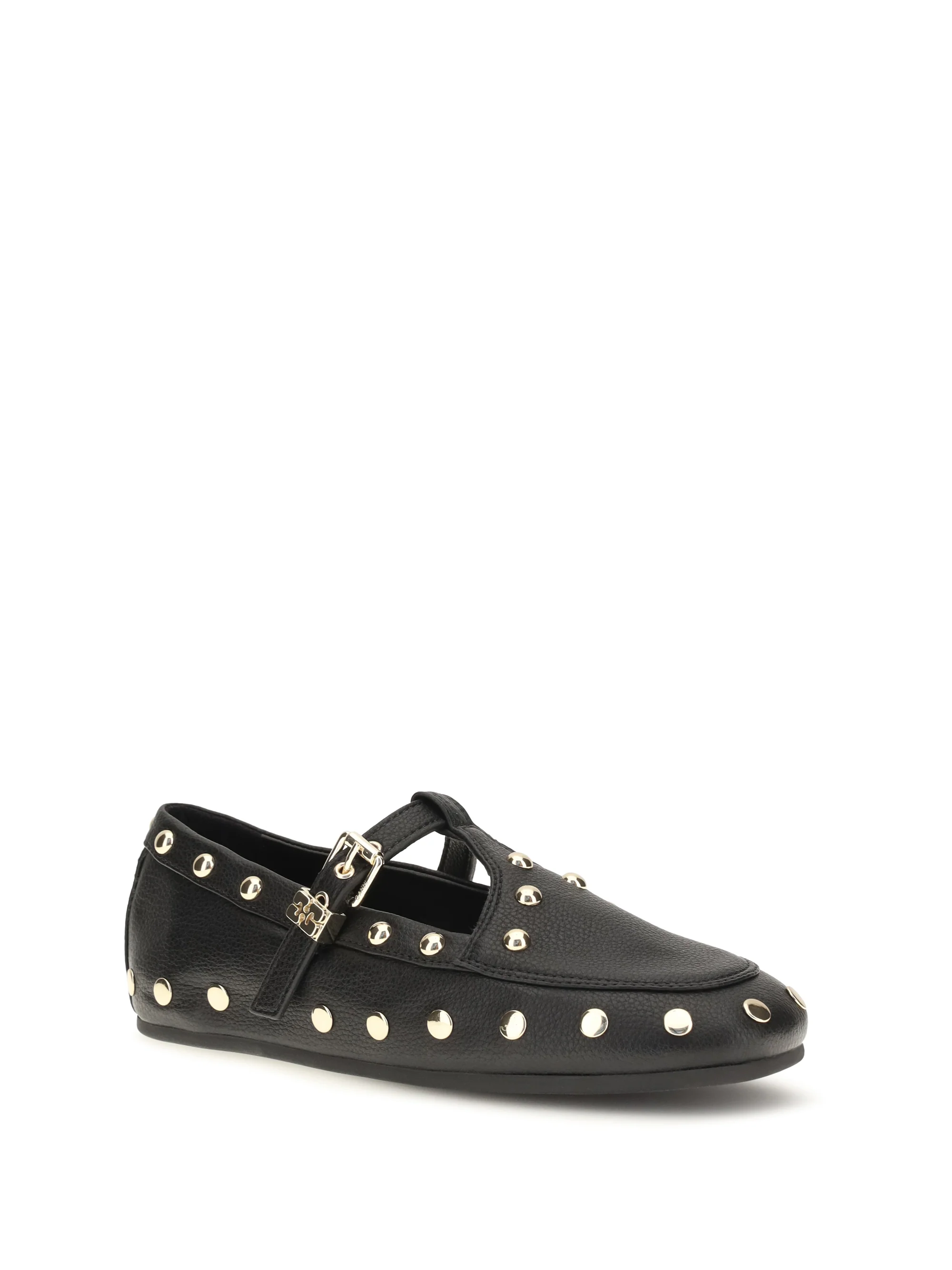 GANNI 36 mary jenny studded ballerinas in pebbled leather