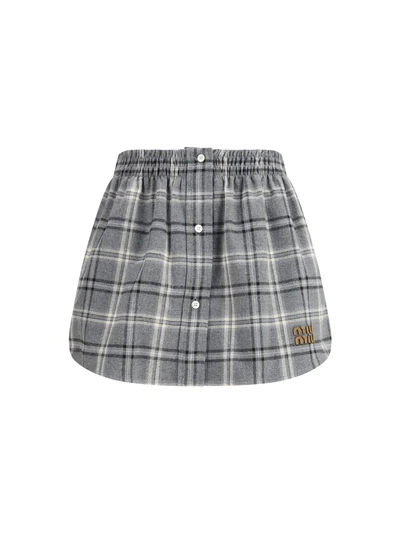 check flannel miniskirt
