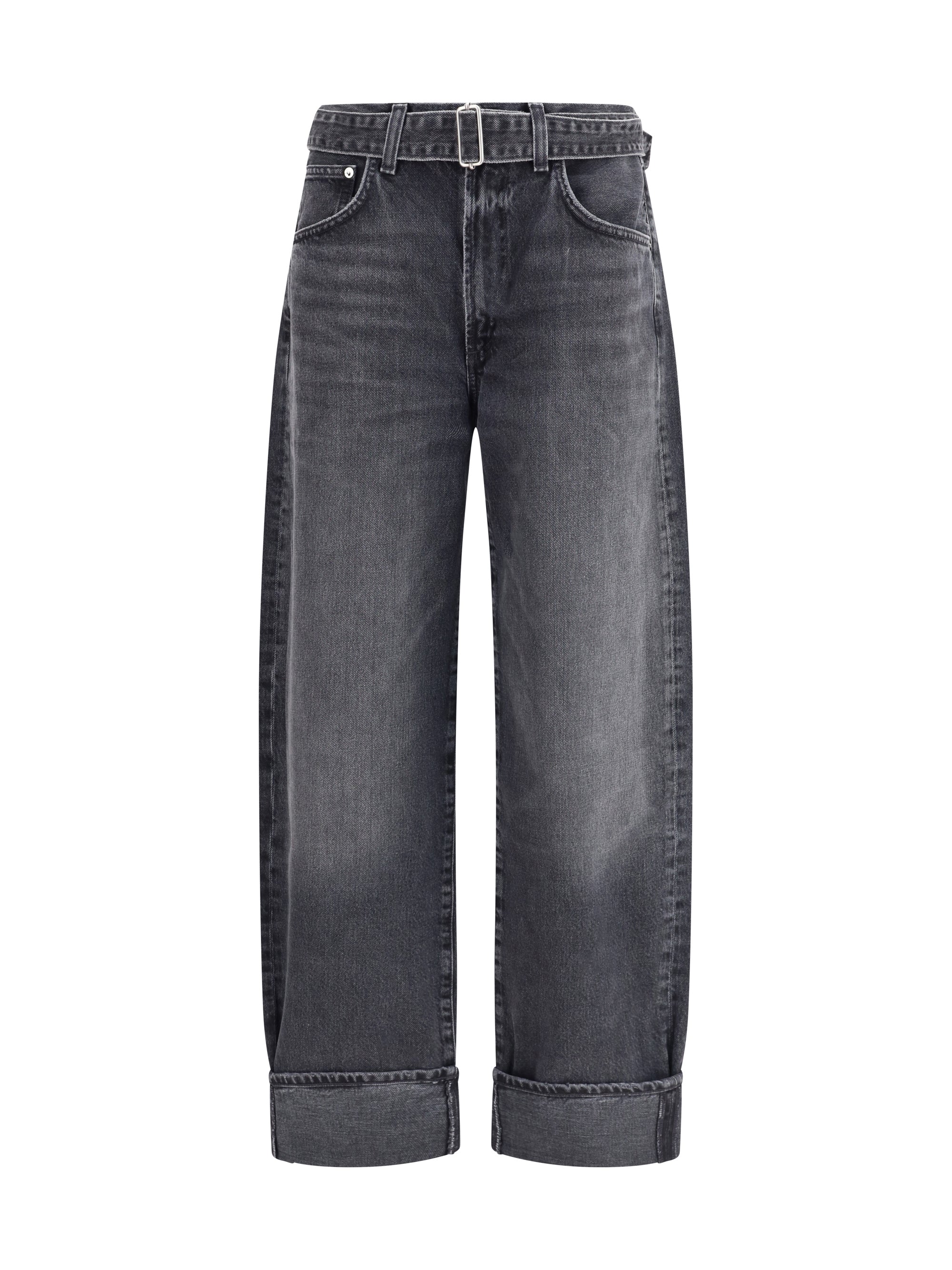AGOLDE 25 cuffed taper wide jeans