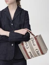 chloé woody canvas bag with logo
