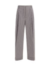 striped pleated pants
