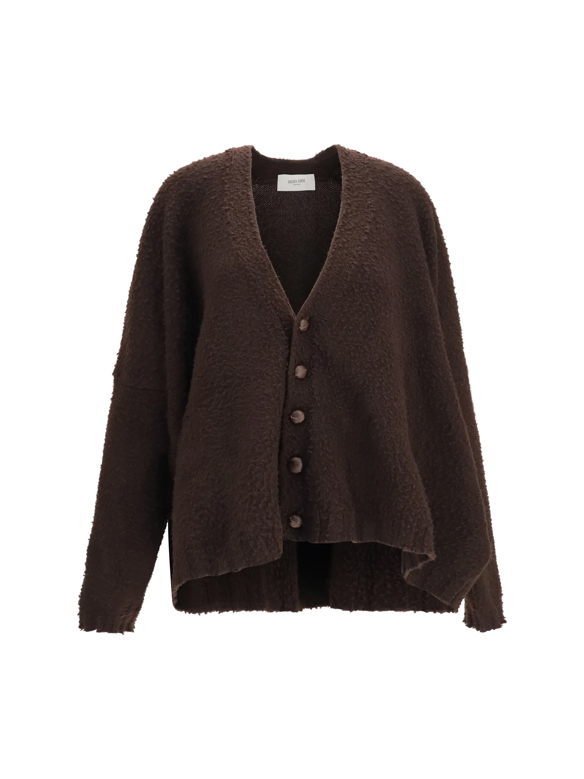 casentino-effect wool cardigan