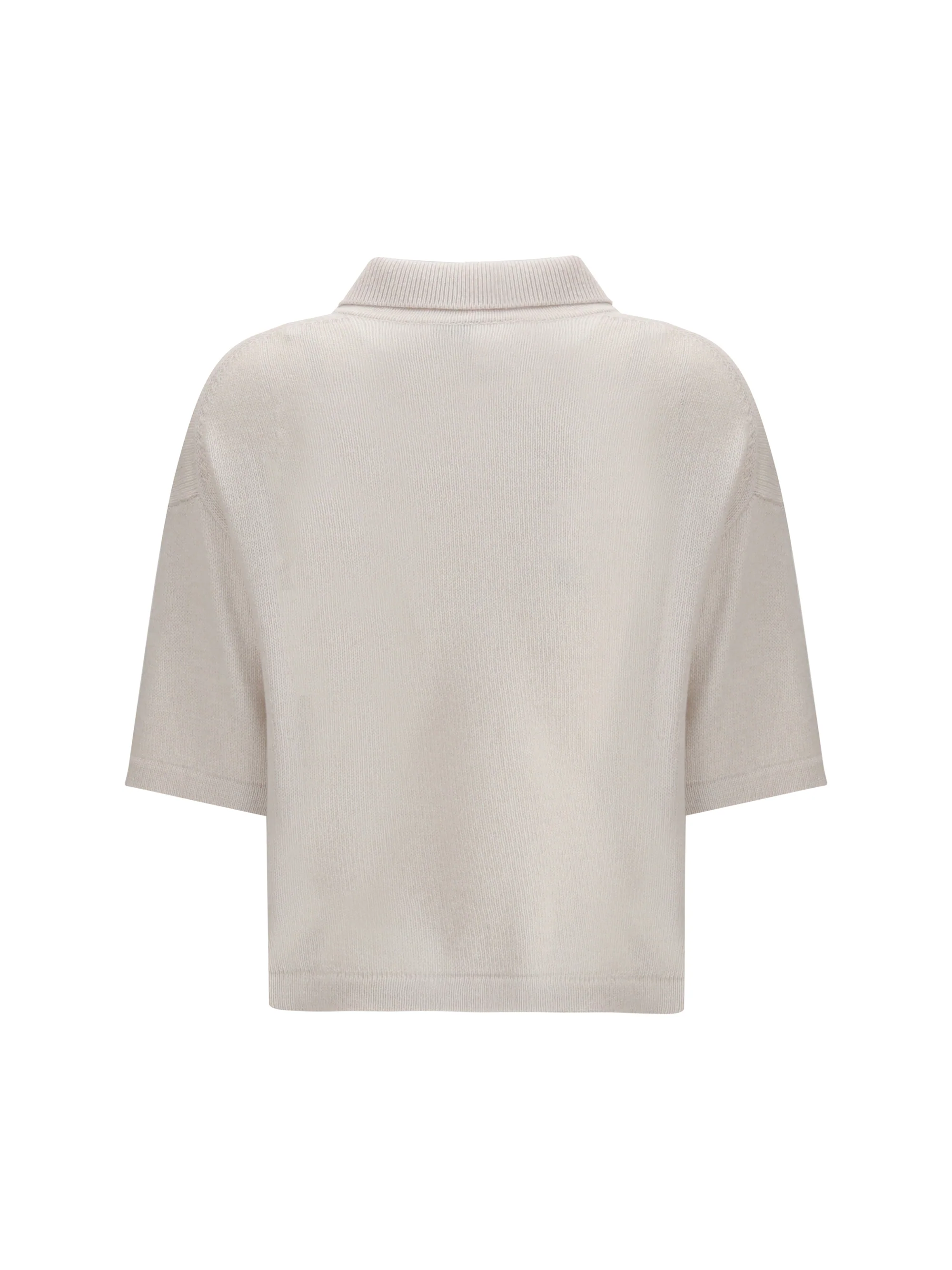 short-sleeve polo neck sweater