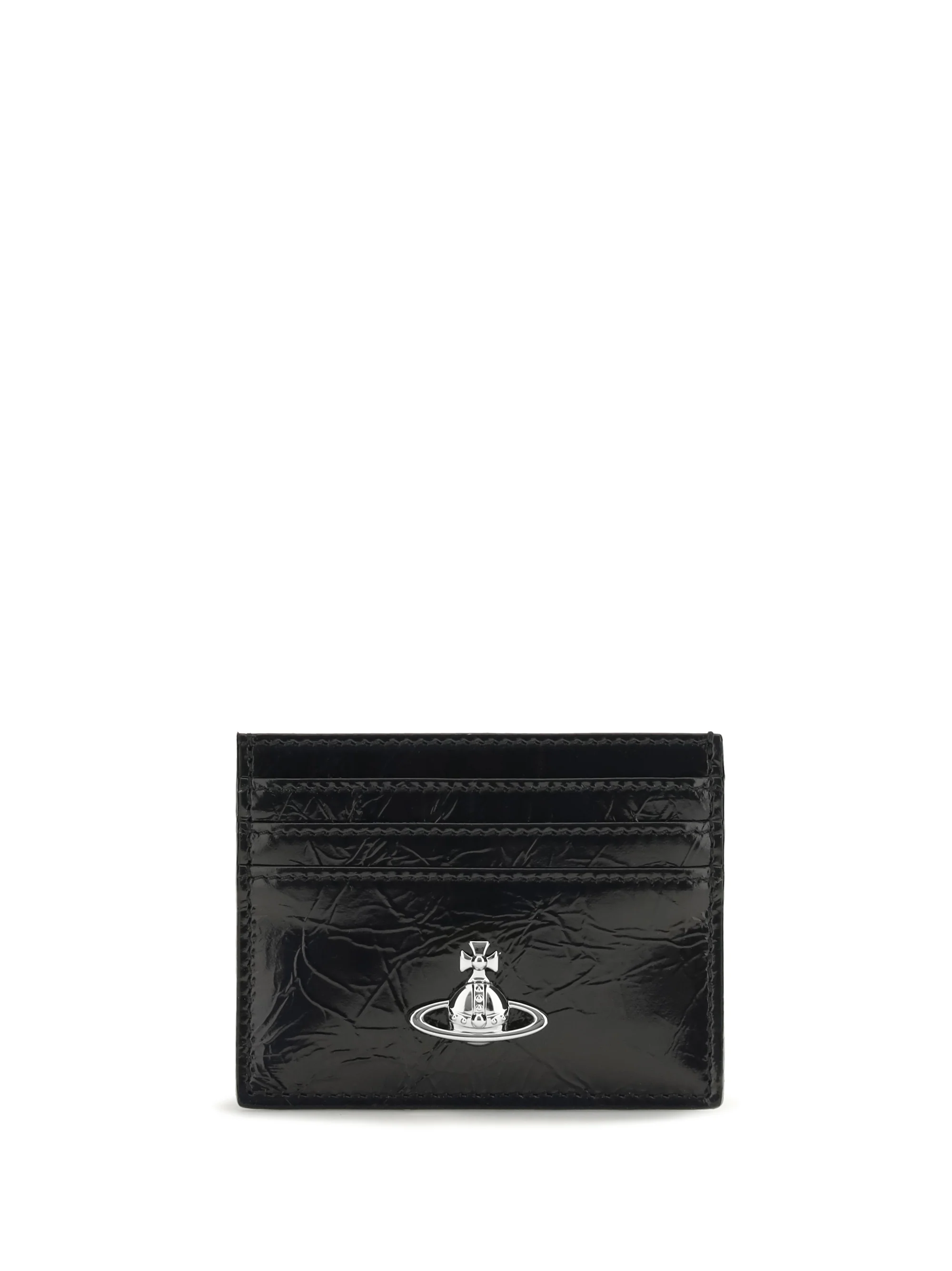 leather card holder with orb logo