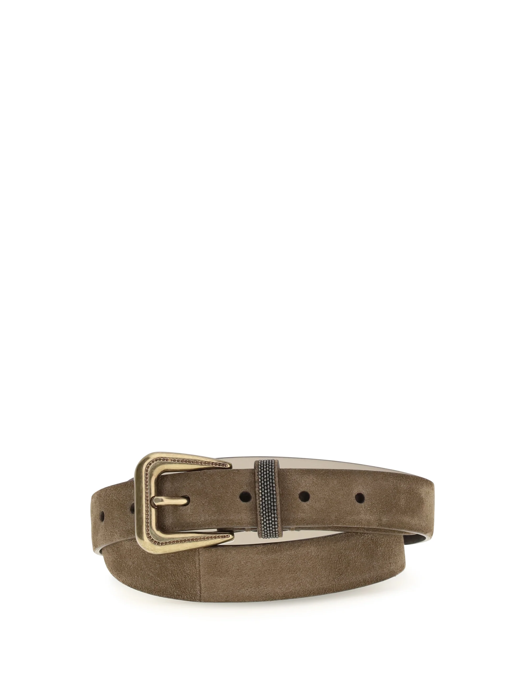 BRUNELLO CUCINELLI L suede belt with monili detail