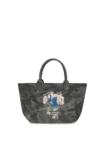 medium trapeze flower-print shopping bag