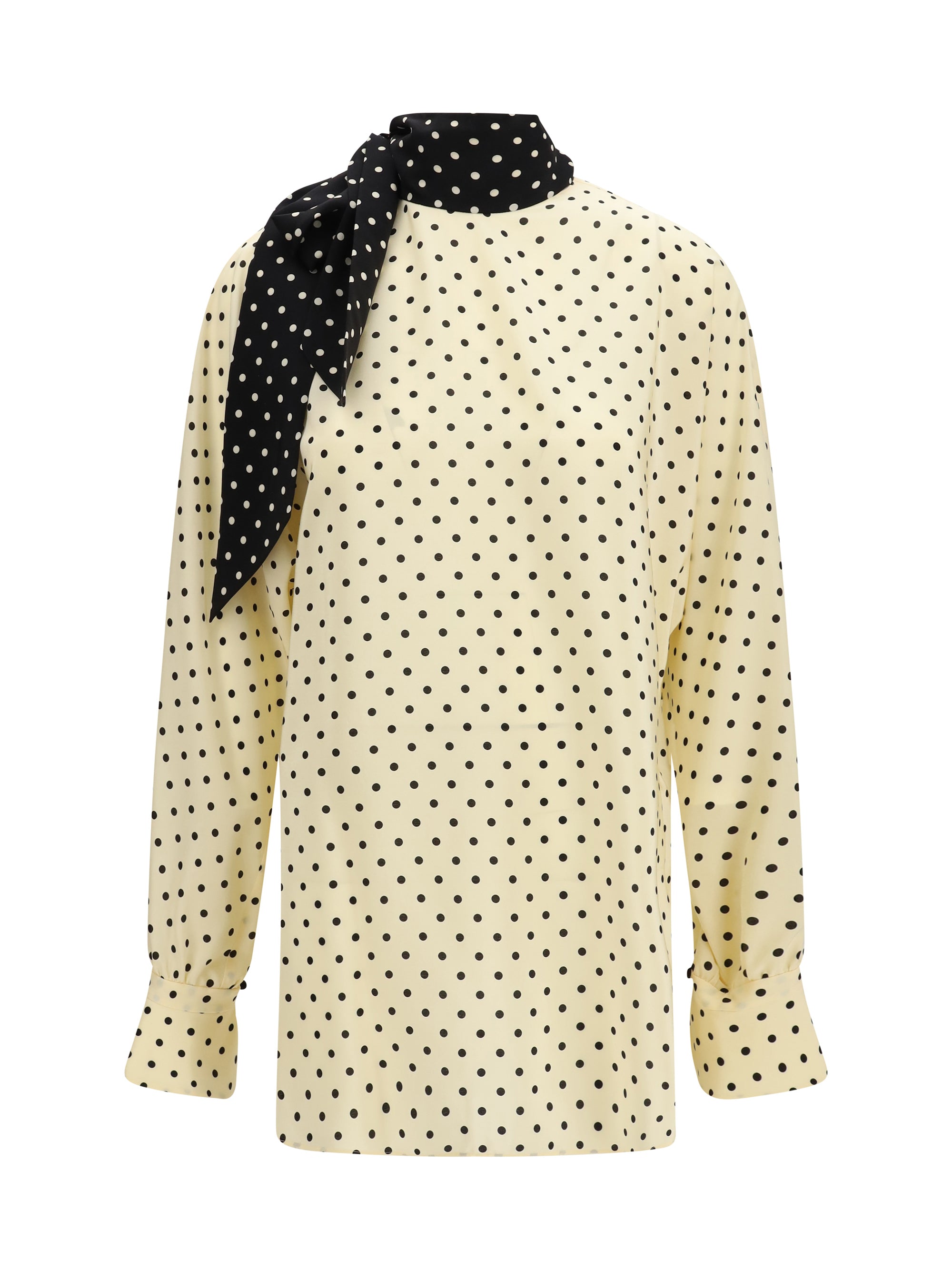VALENTINO 44 polka dot blouse with side bow