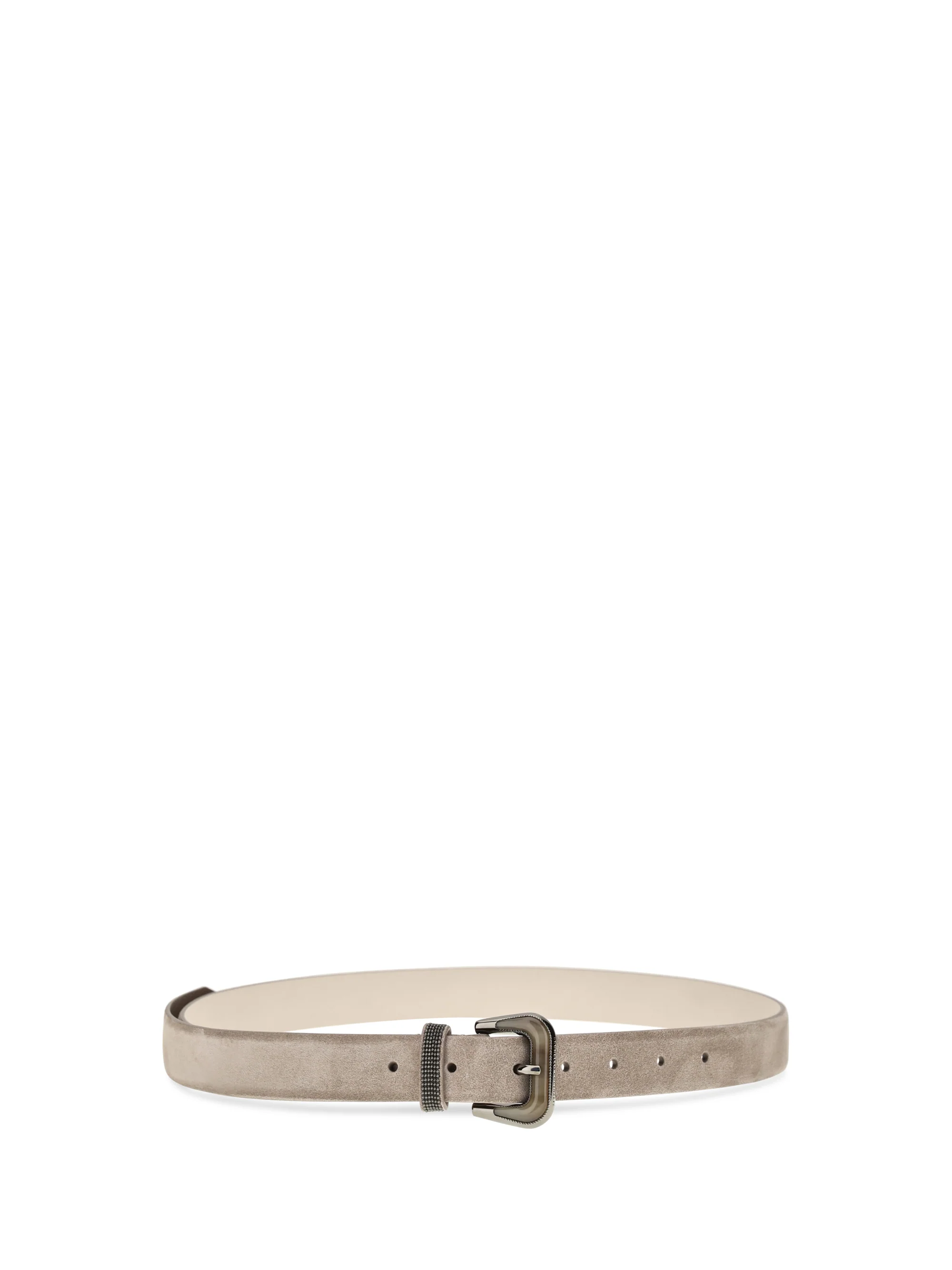 suede belt with shiny loop