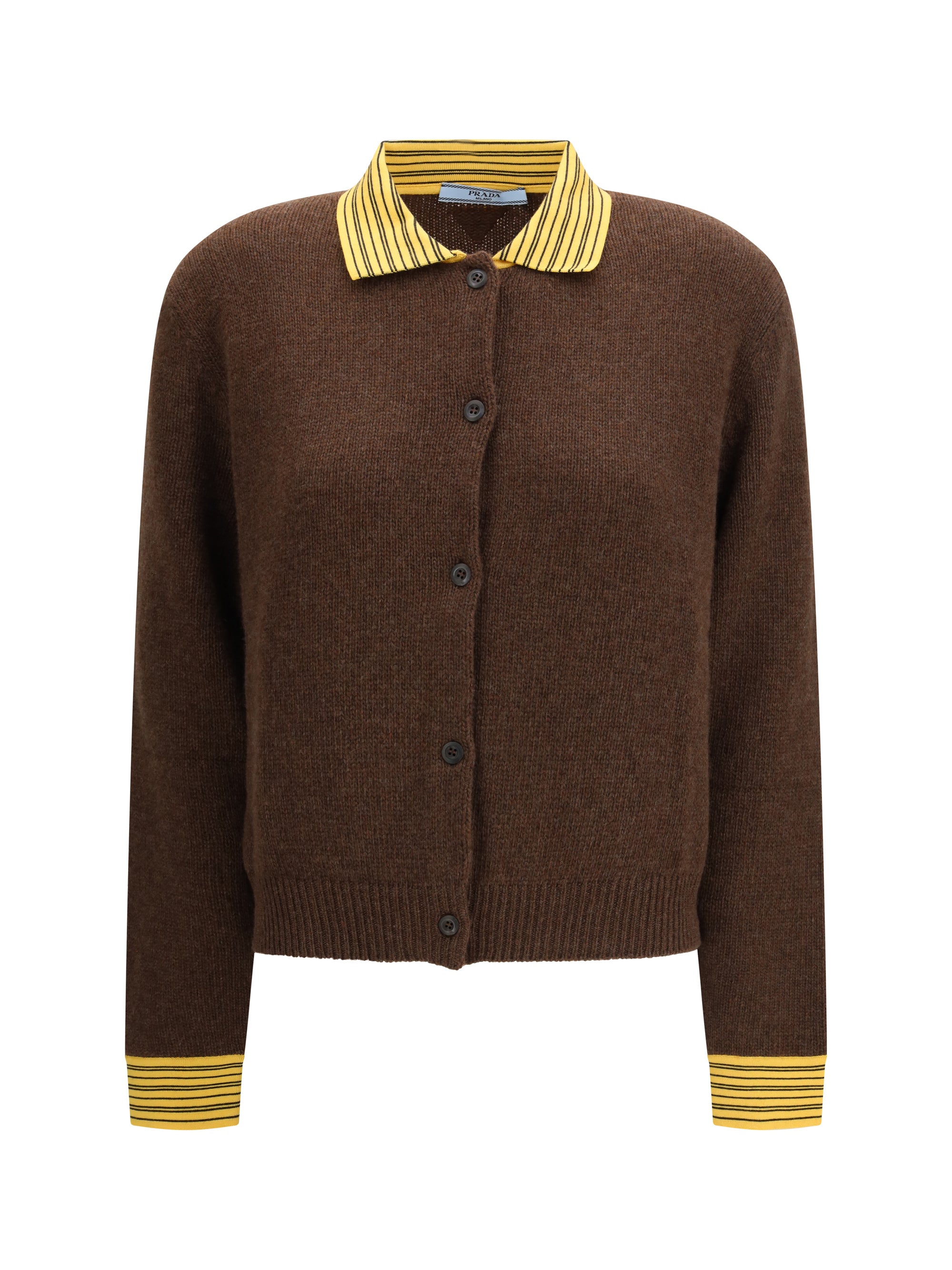 PRADA 42 sweater with a classic collar and front button fastening