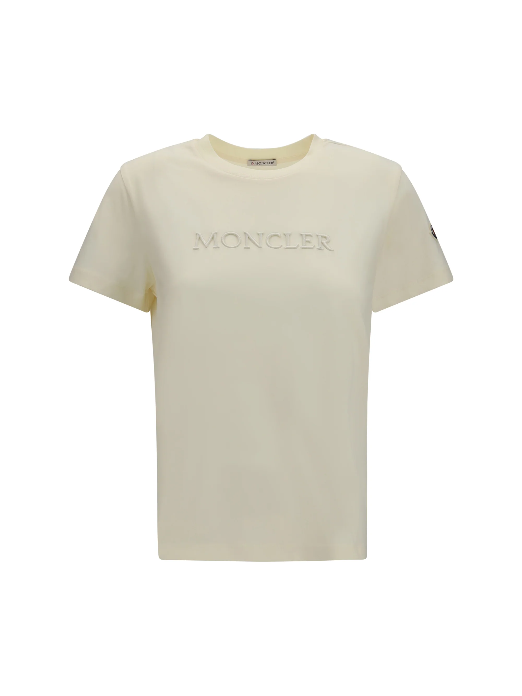 MONCLER M cotton t-shirt with a tone on tone embroidered logo
