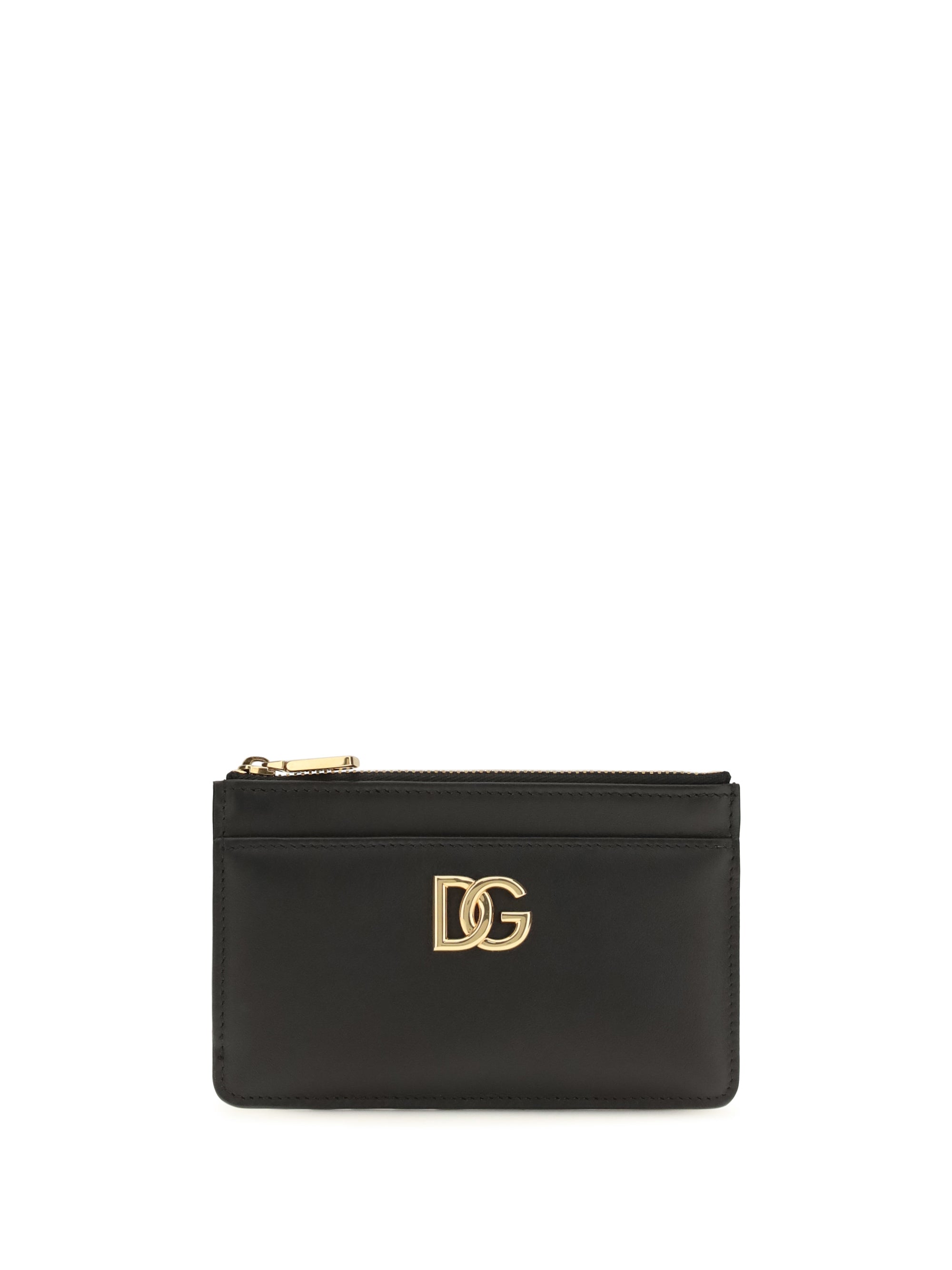 DOLCE amp; GABBANA OS leather card holder with logo