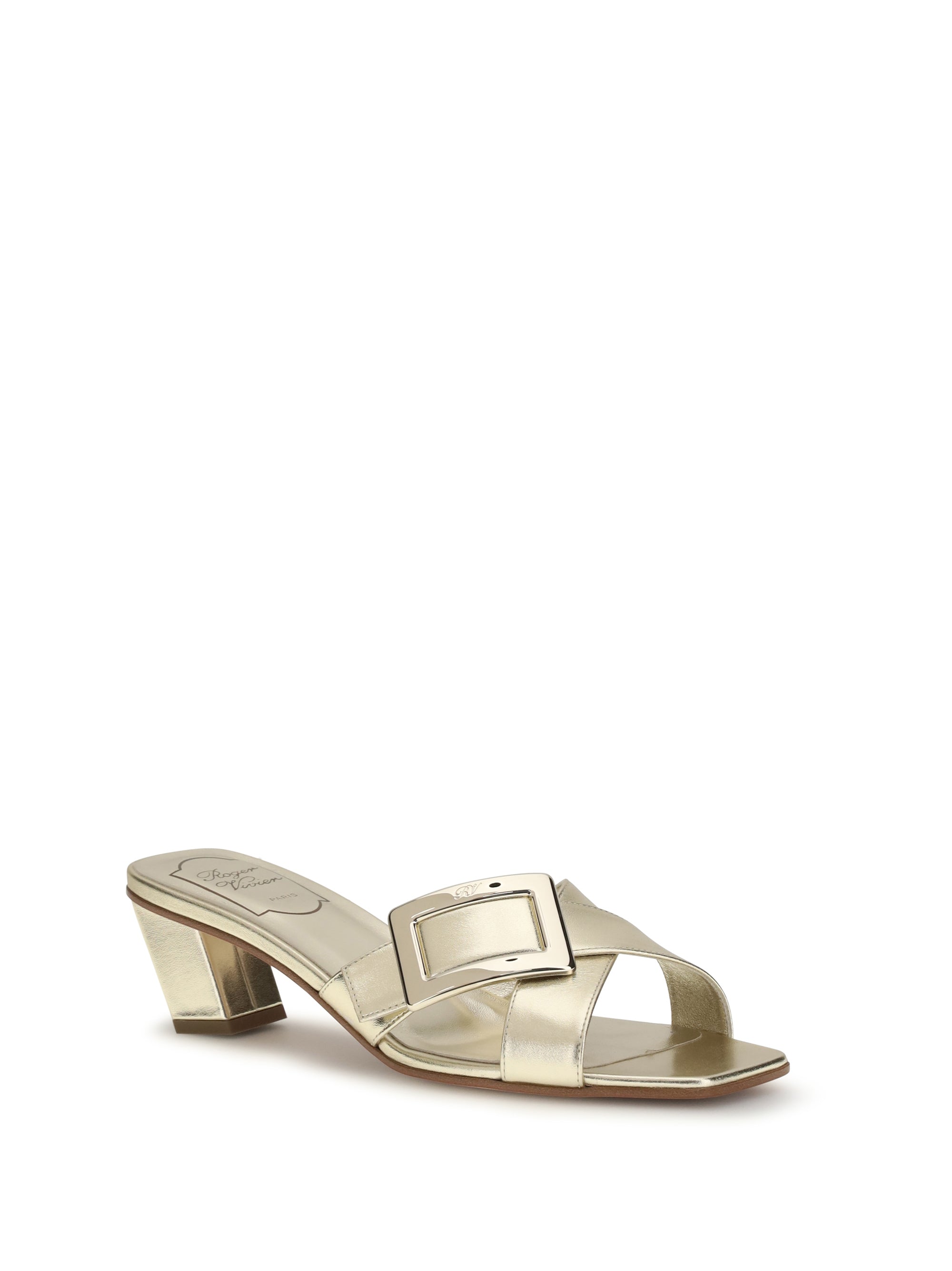 laminated leather mules sandals