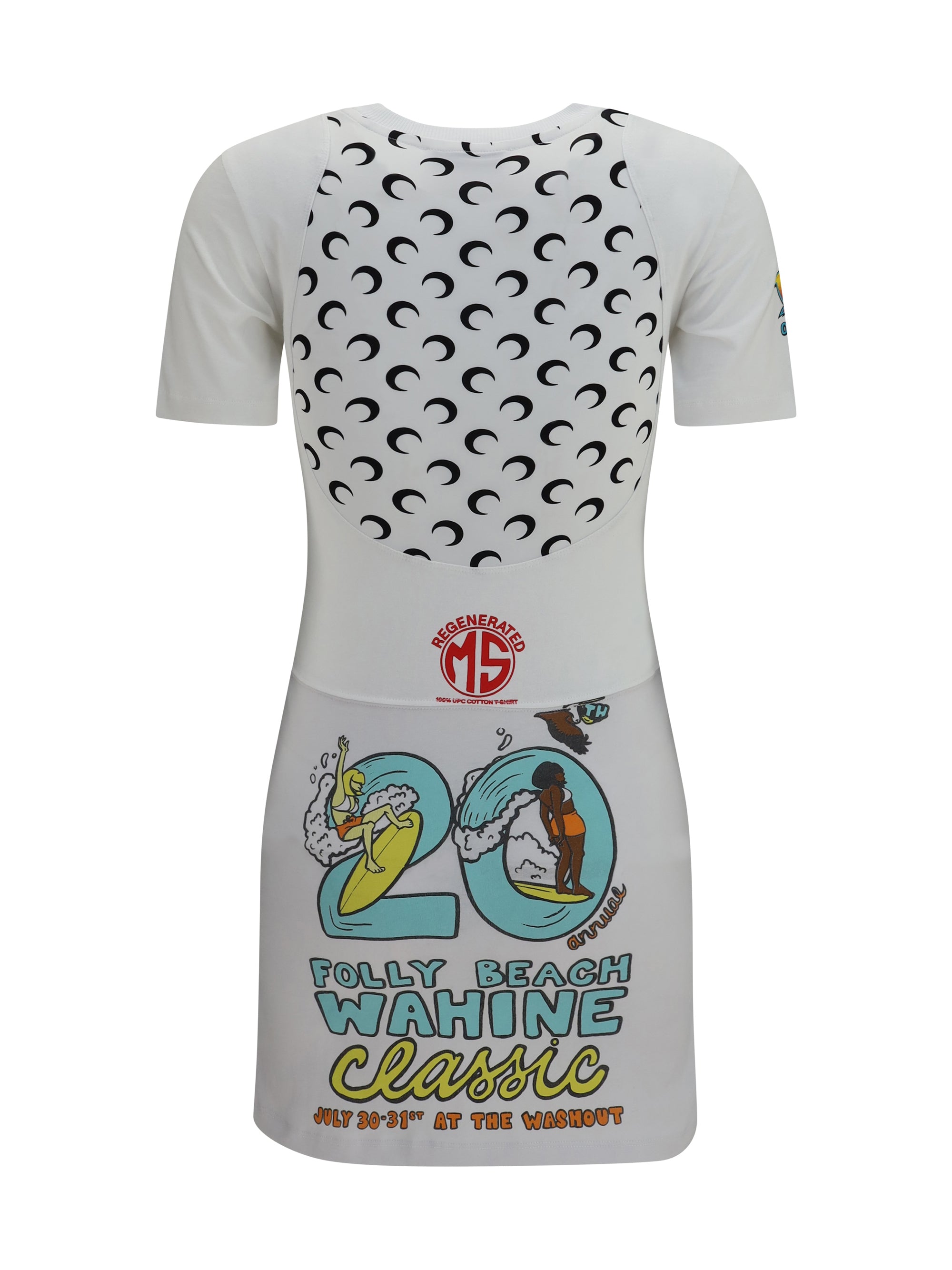 MARINE SERRE M fitted recycled jersey dress 