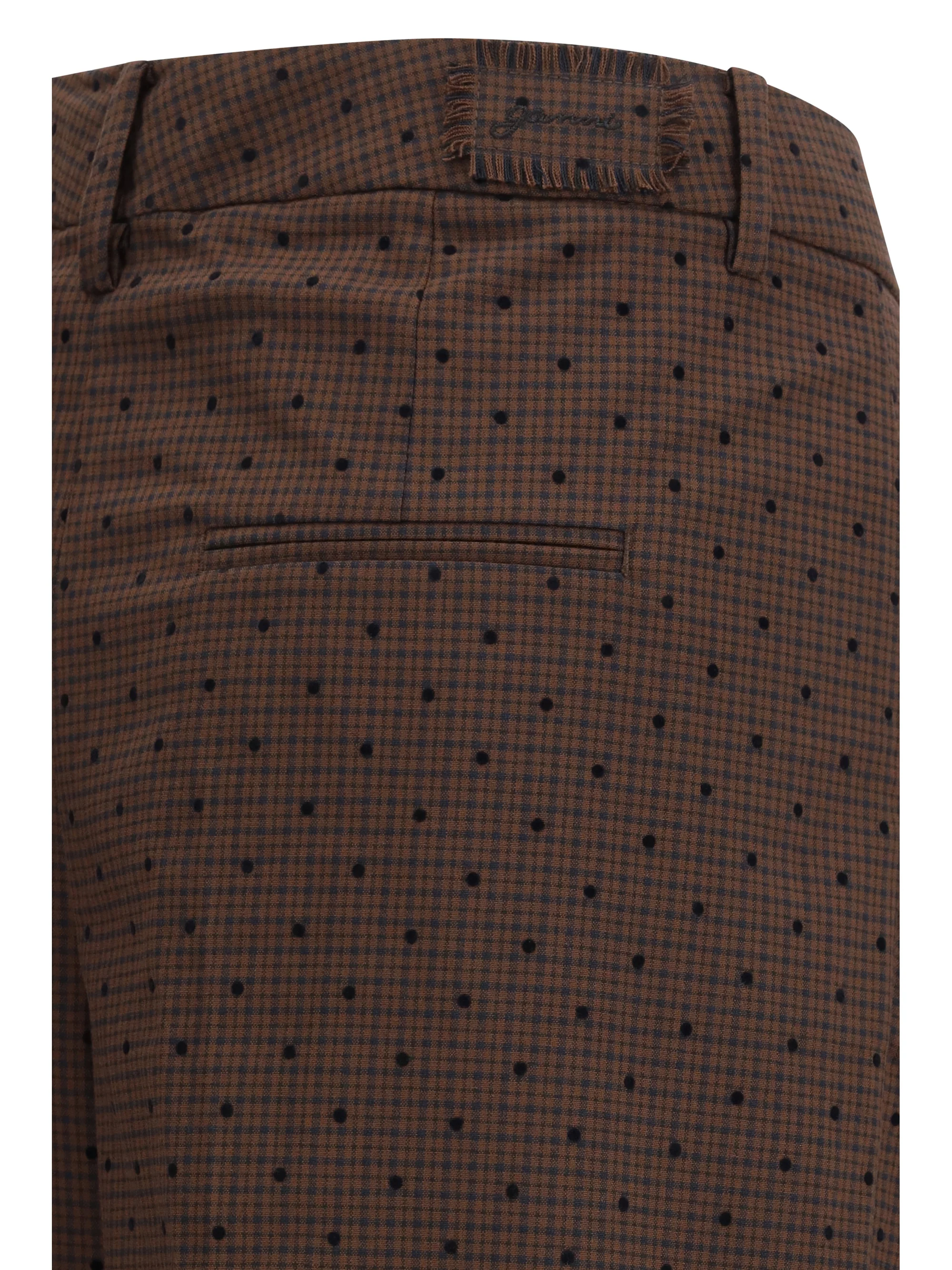 flocked plaid crossover pants