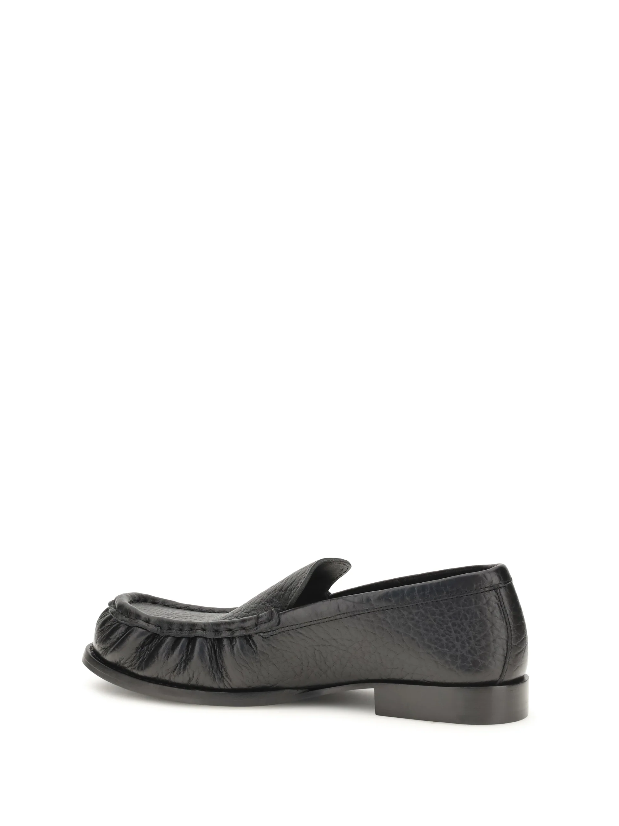 grained leather loafers