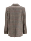 checked pattern wool blazer