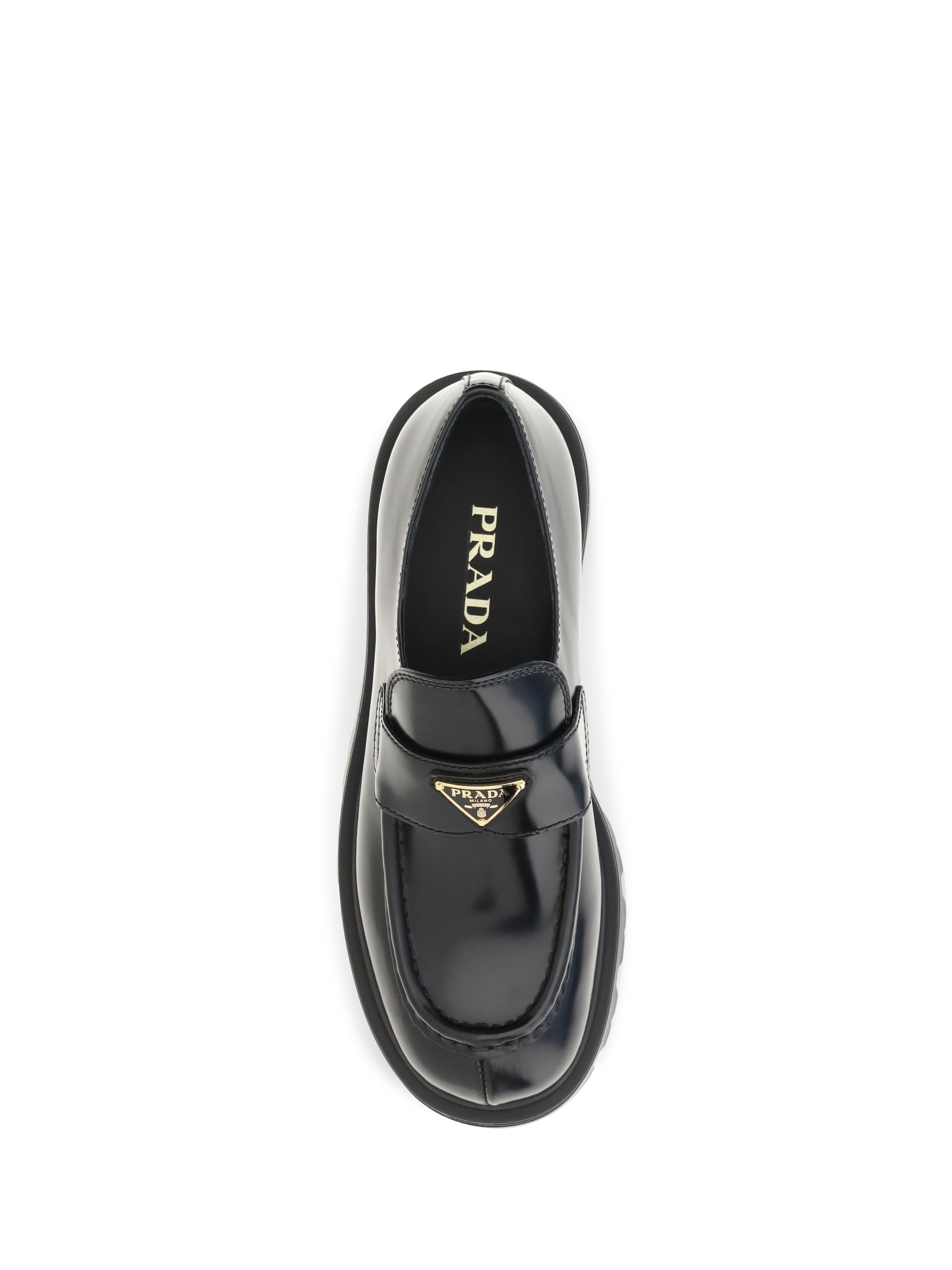 brushed leather loafers