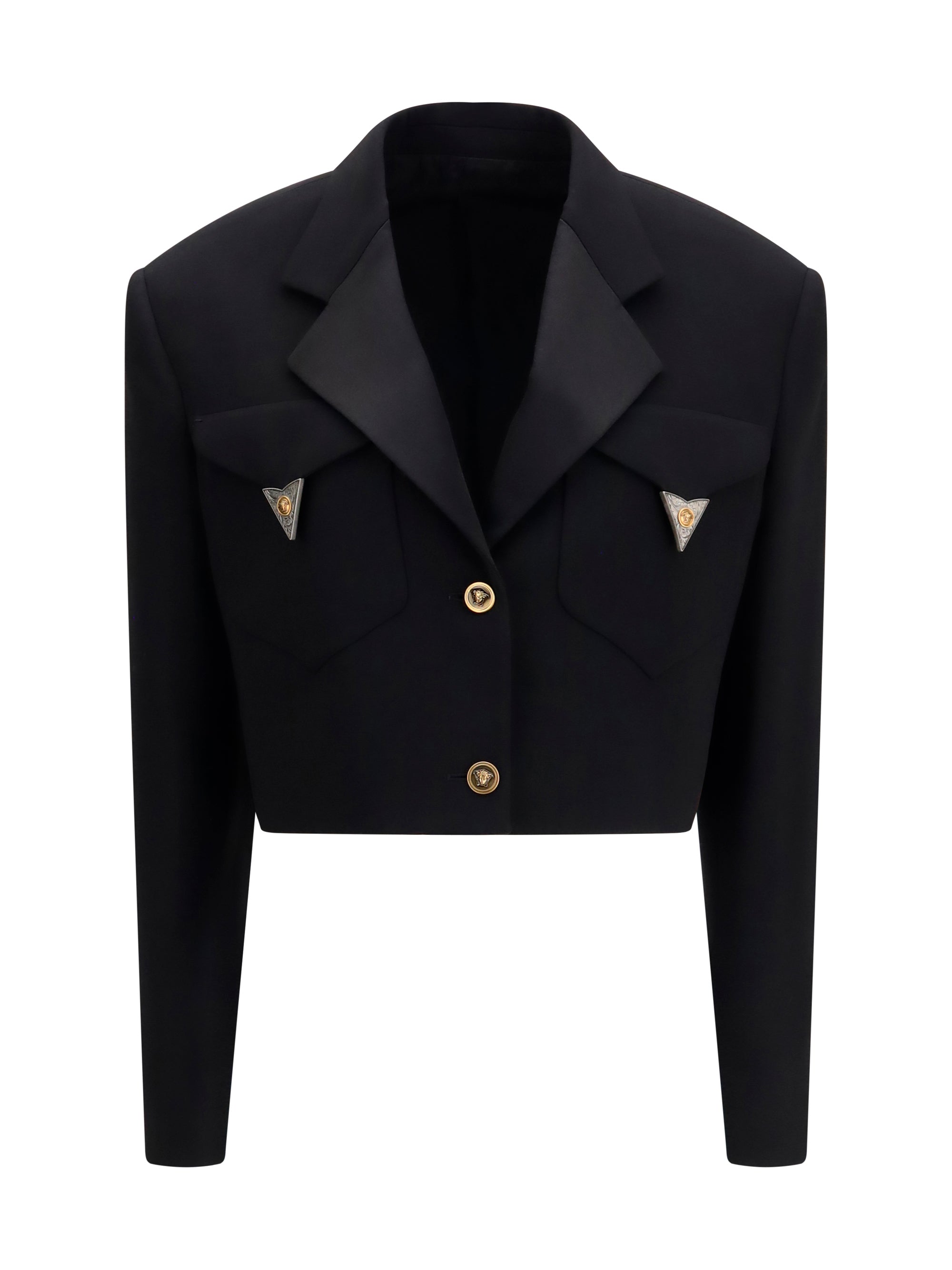 cropped wool blazer