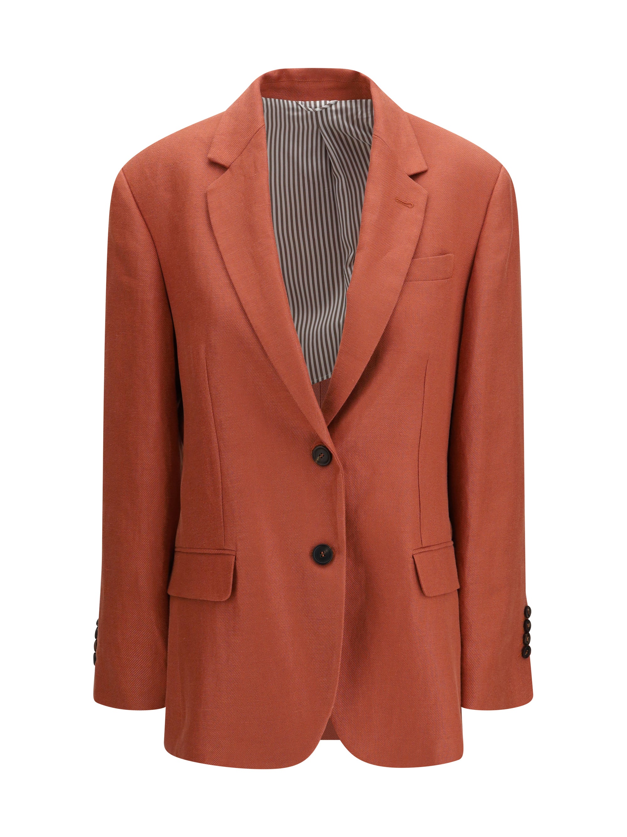 single-breasted linen blazer
