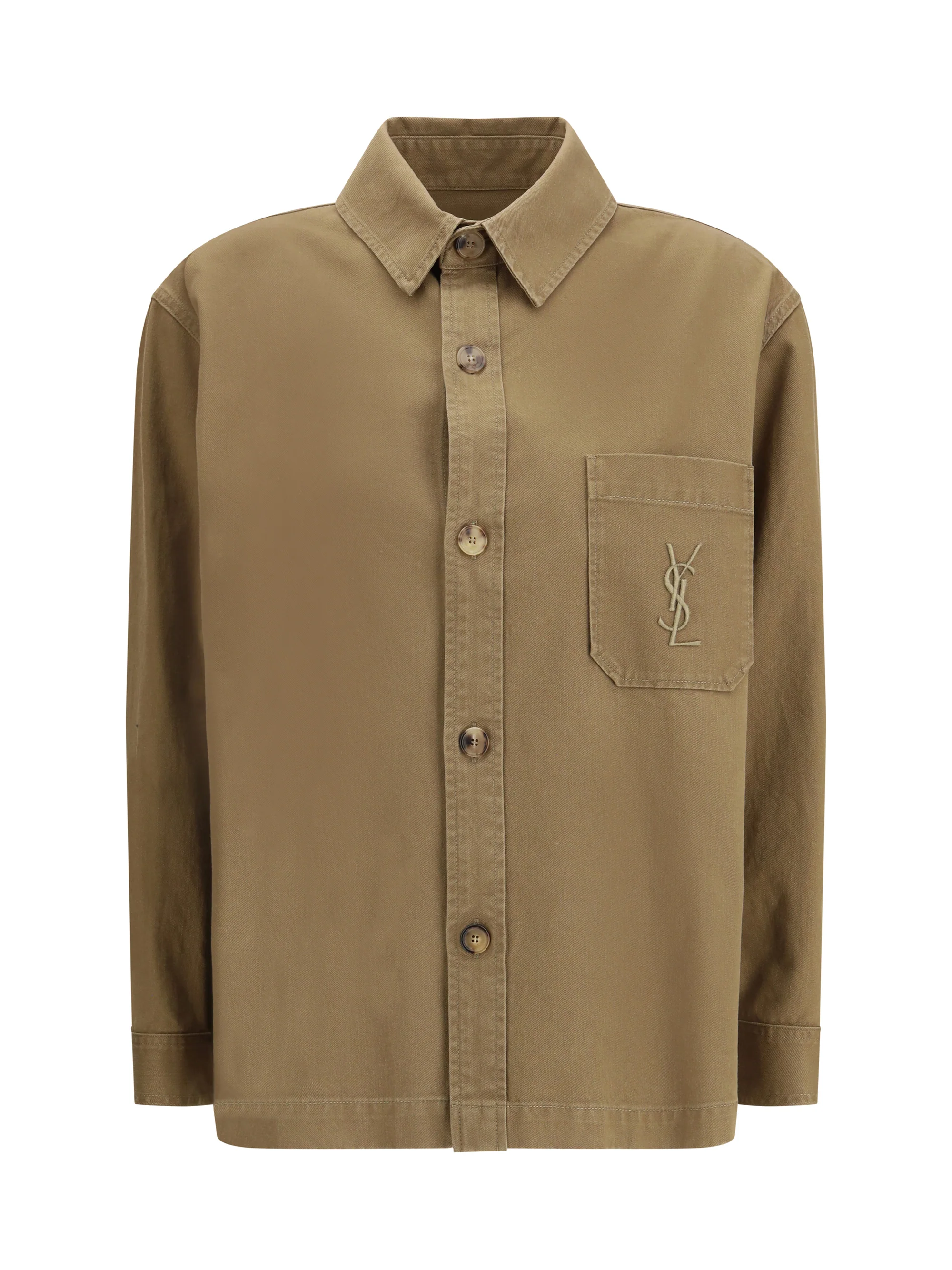 cassandre overshirt in cotton and linen gabardine
