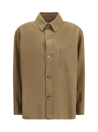 cassandre overshirt in cotton and linen gabardine