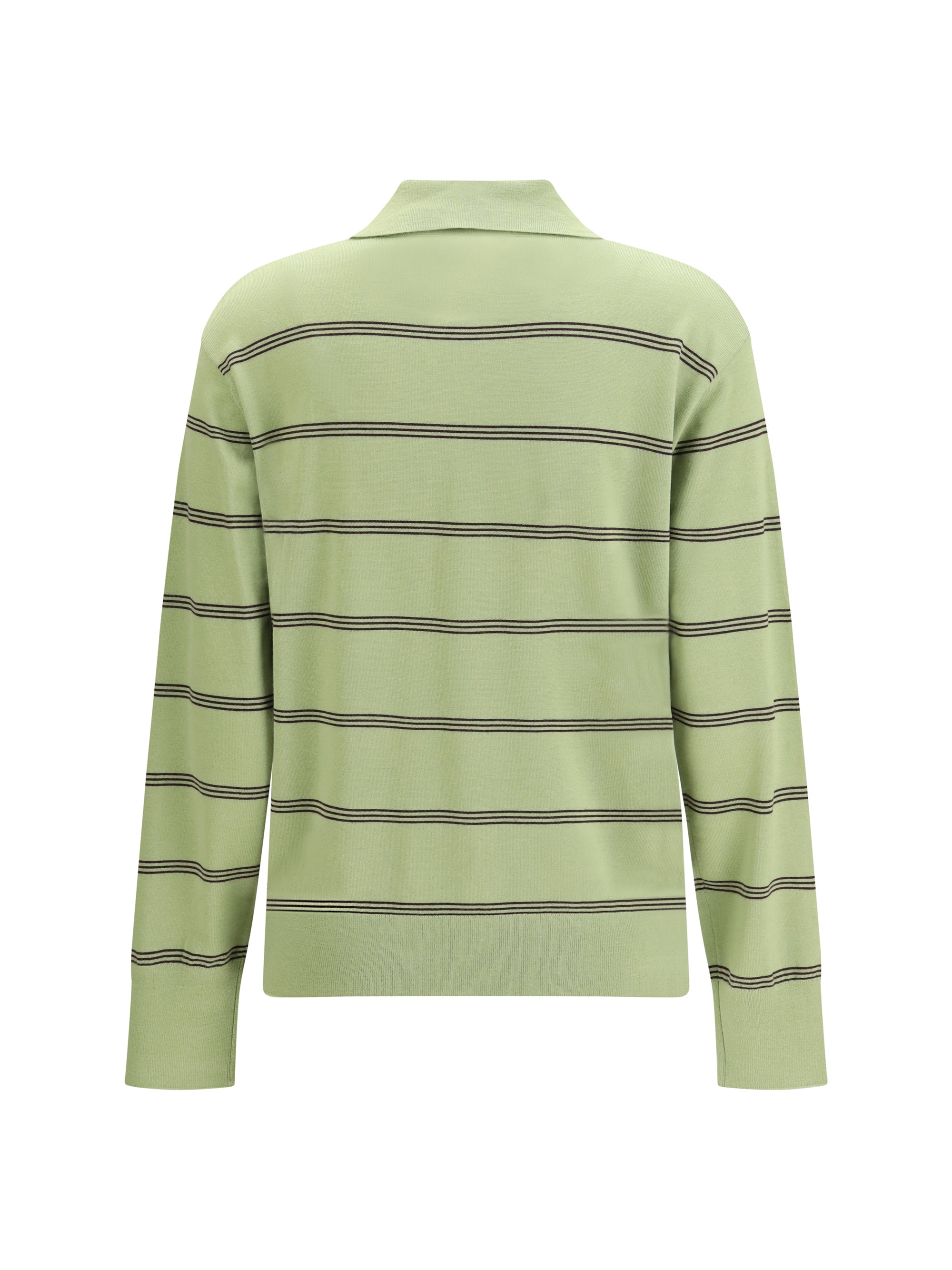 merino wool striped polo sweater