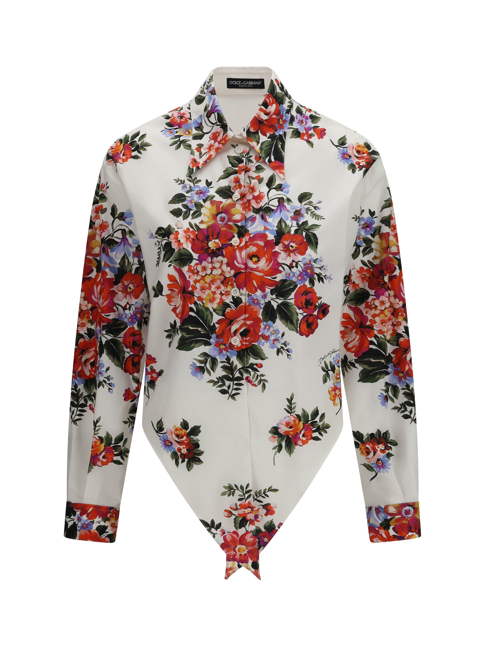 DOLCE amp; GABBANA 42 cotton shirt with bouquet print