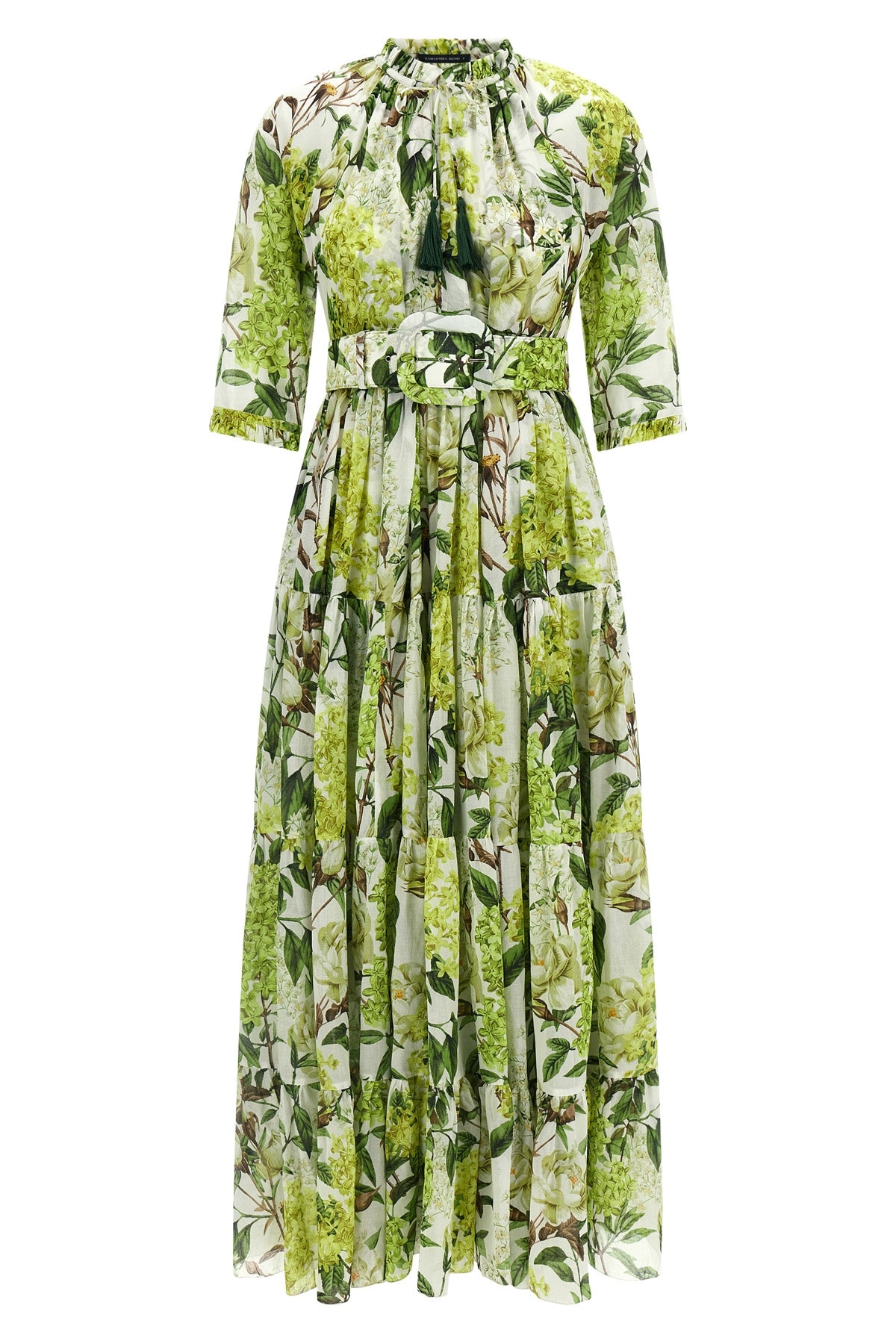 SAMANTHA SUNG 2 long eden dress in all-over print cotton muslin
