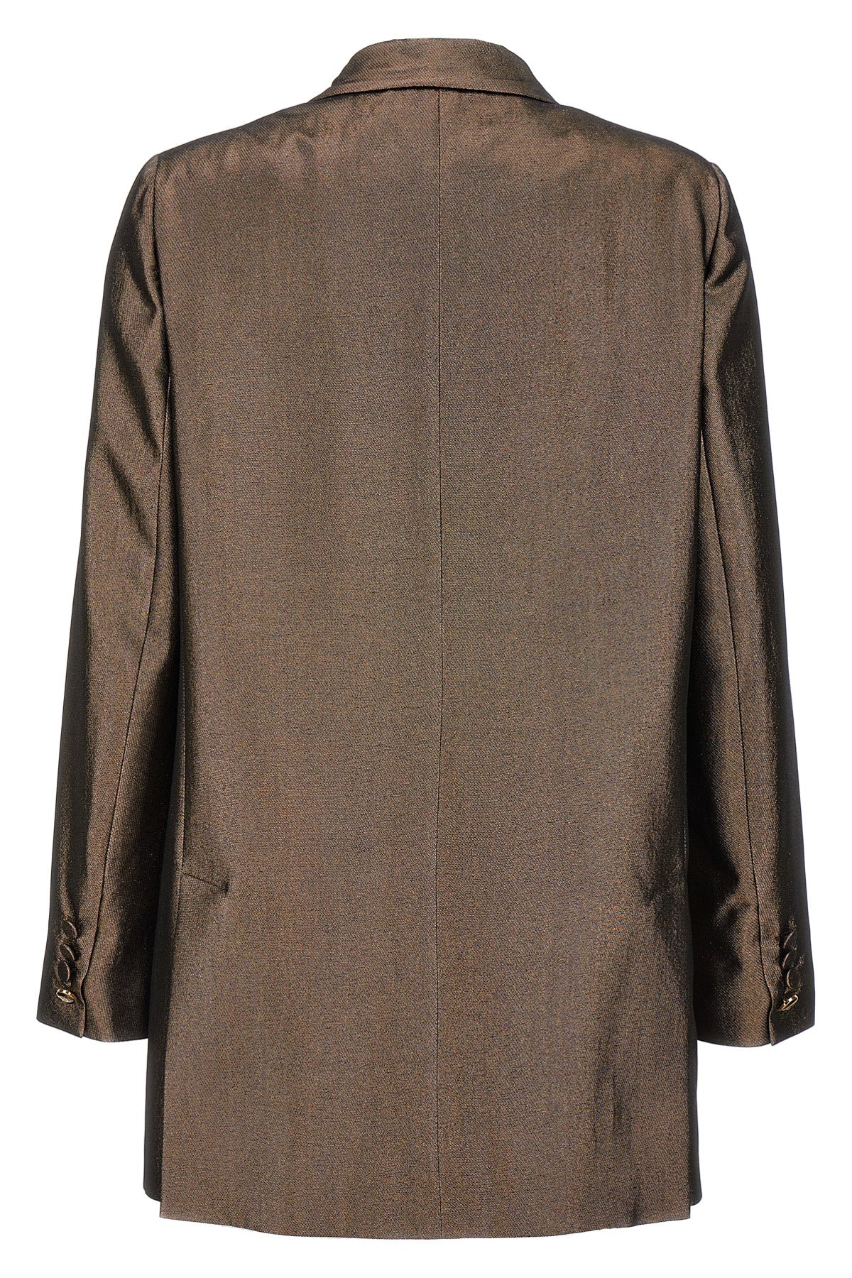 MAX MARA 42 edro lamé blazer jacket in brown silk charmeuse