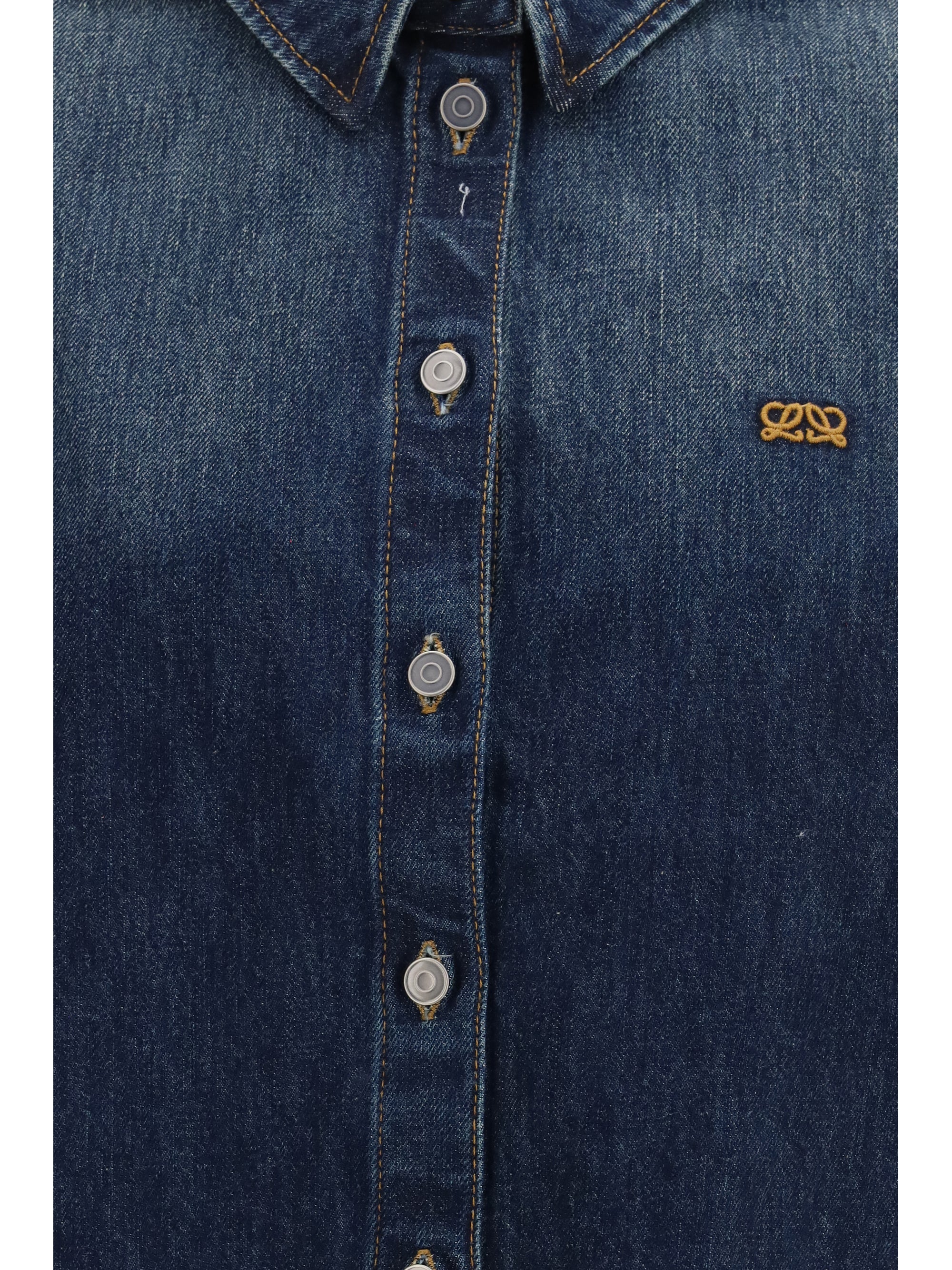 short sleeve denim trapeze shirt